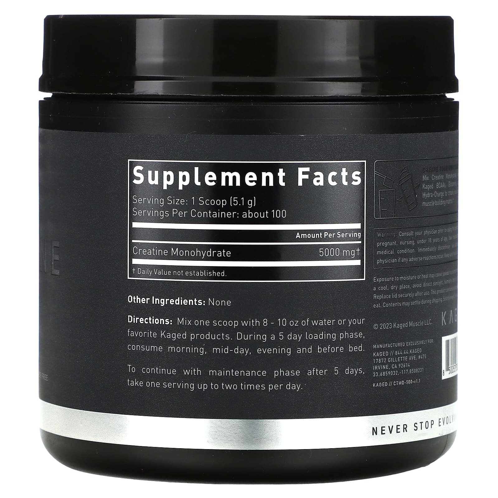 Kaged, моногидрат креатина, без добавок, 510 г (1,12 фунта)