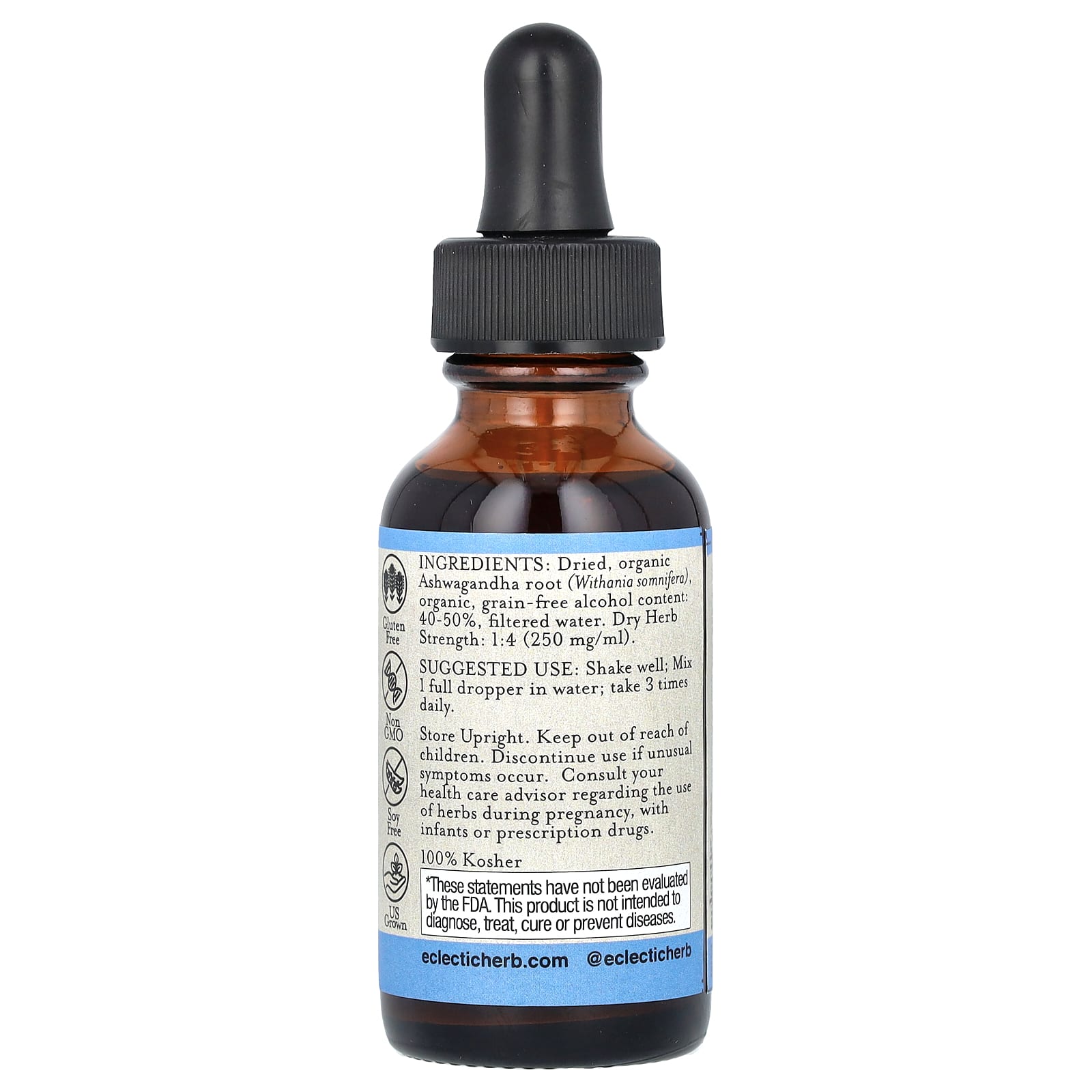 Eclectic Herb, травы, ашваганда, 30 мл (1 жидк. унция)