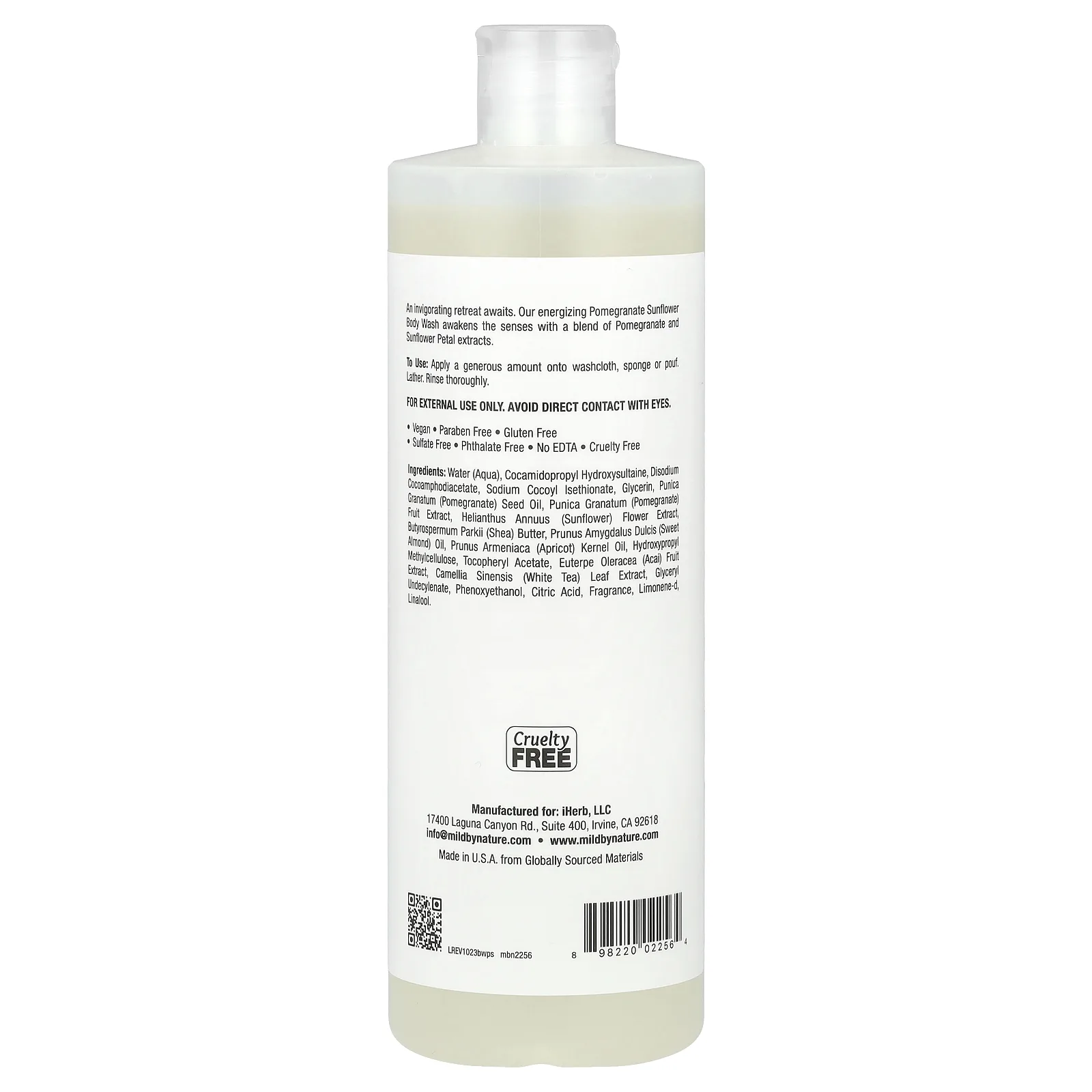 Mild By Nature, гель для душа с гранатом и подсолнухом, 473 мл (16 жидк. унций)