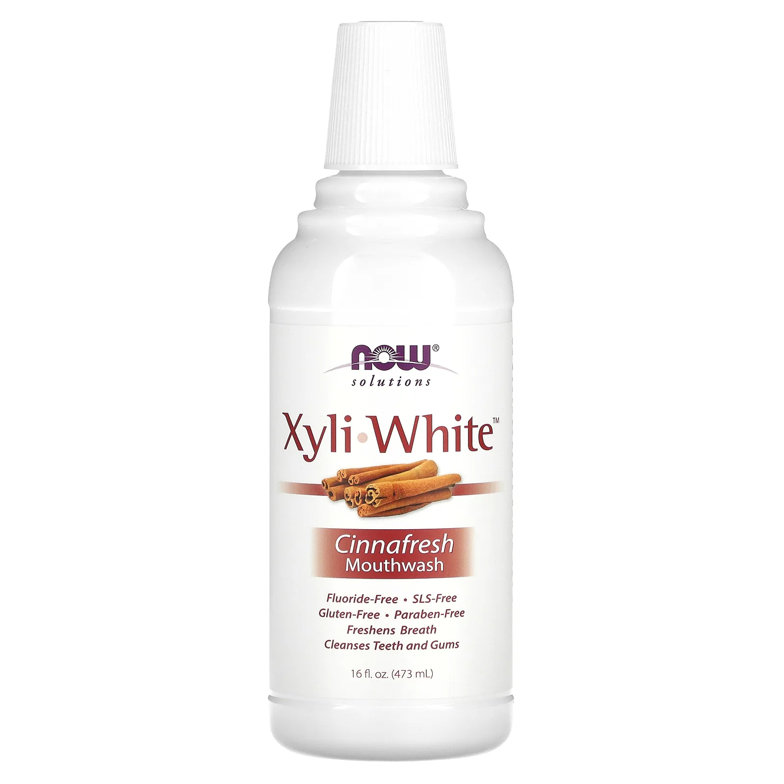 NOW Foods, Ополаскиватель для полости рта XyliWhite, свежесть корицы, 16 жидких унций (473 мл)