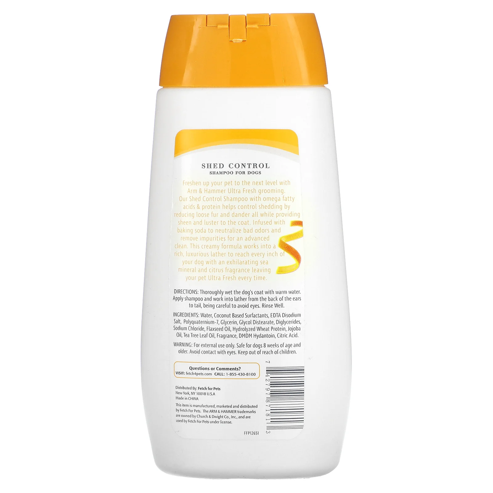 Arm & Hammer, Shed Control, шампунь для собак, с цитрусовыми и морскими минералами, 473 мл (16 жидк. Унций)
