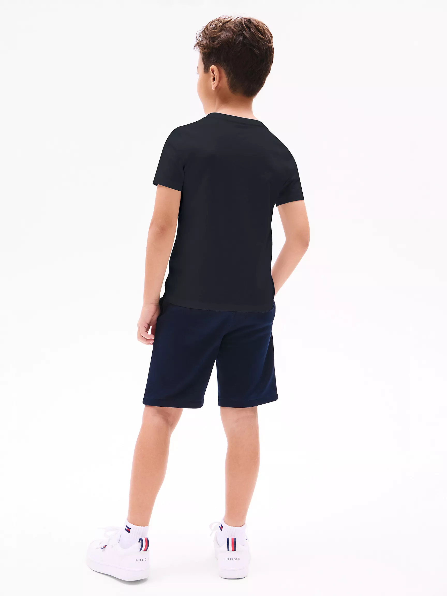 Футболка Tommy Hilfiger для мальчиков и девочек, Детская однотонная футболка с круглым вырезом
