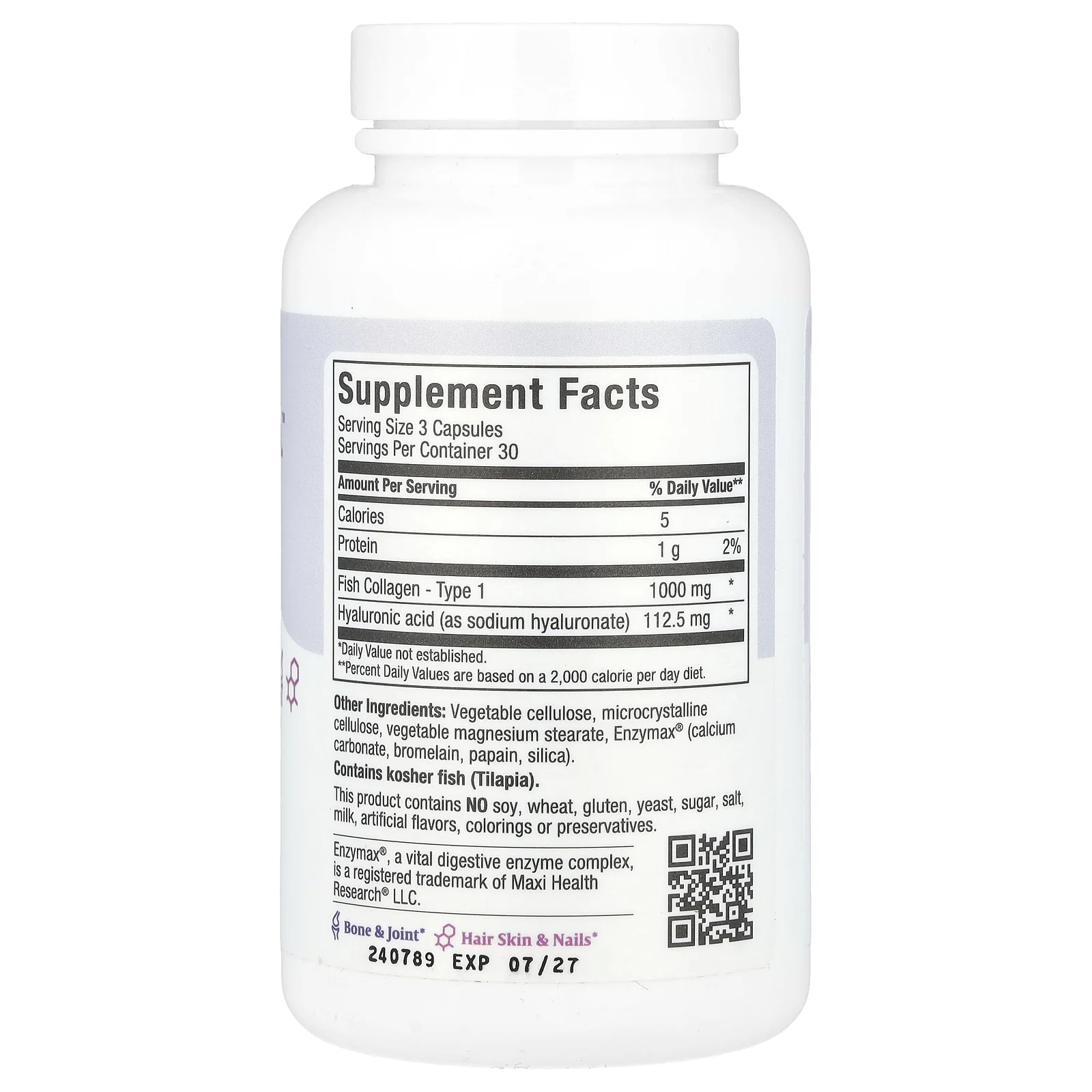 Maxi Health, Maxi Collagen HA ™, 1000 мг, 90 капсул Maxicap (333 мг в капсуле)