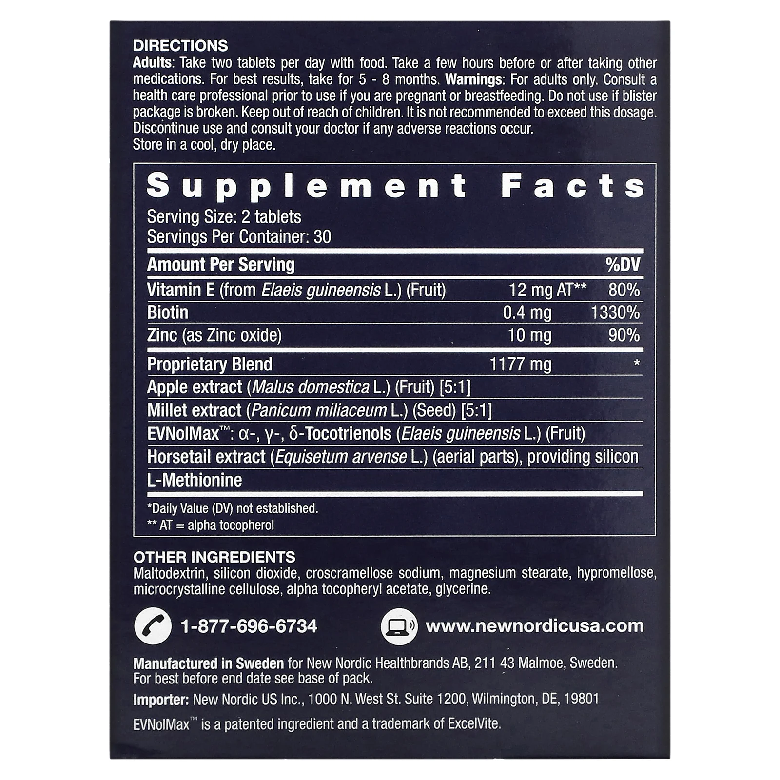 New Nordic, Hair Gro, 60 капсул