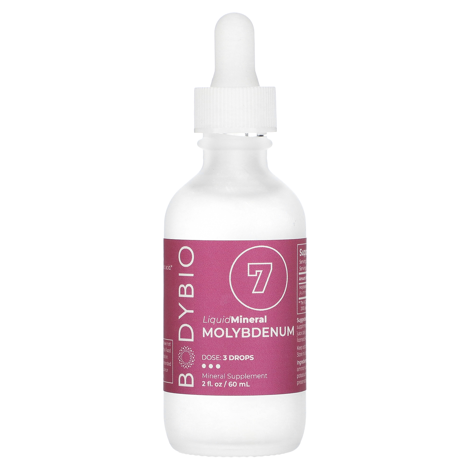 BodyBio, 7 жидкий минеральный молибден, 60 мл (2 жидк. Унции)