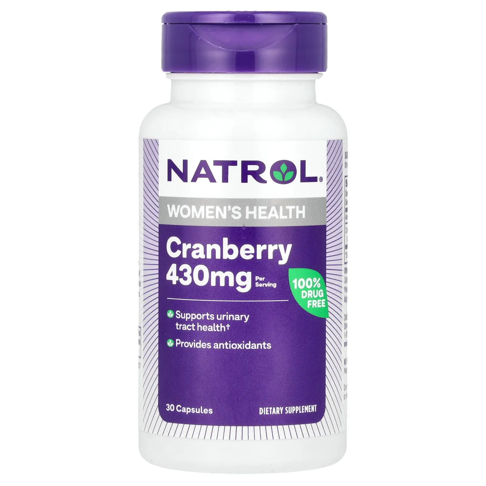 Natrol, клюква, 800 мг, 30 капсул (400 мг в 1 капсуле)