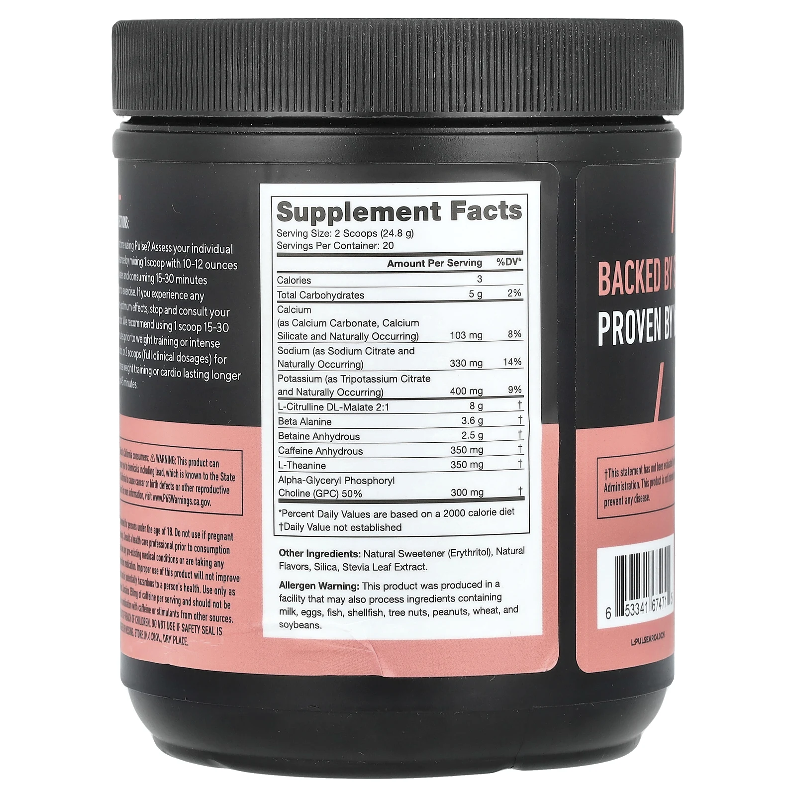 Legion Athletics, Pulse, предтренировочный напиток, Arctic Blast, 496 г (1,09 фунта)