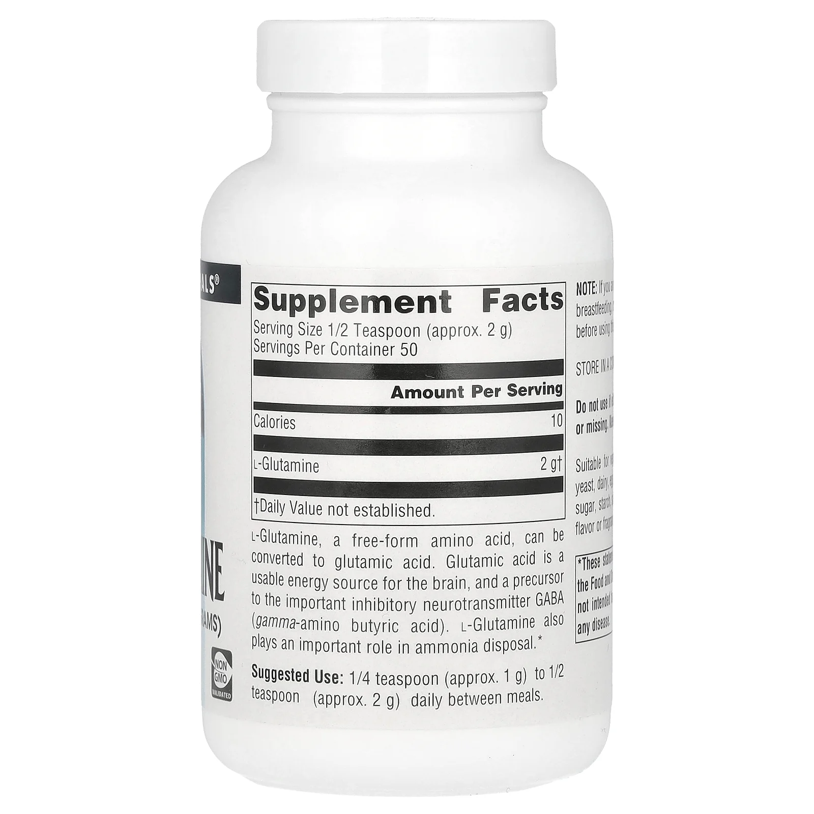 Source Naturals, L-глютамин, порошок в свободной форме 3.53 унции (100 г)