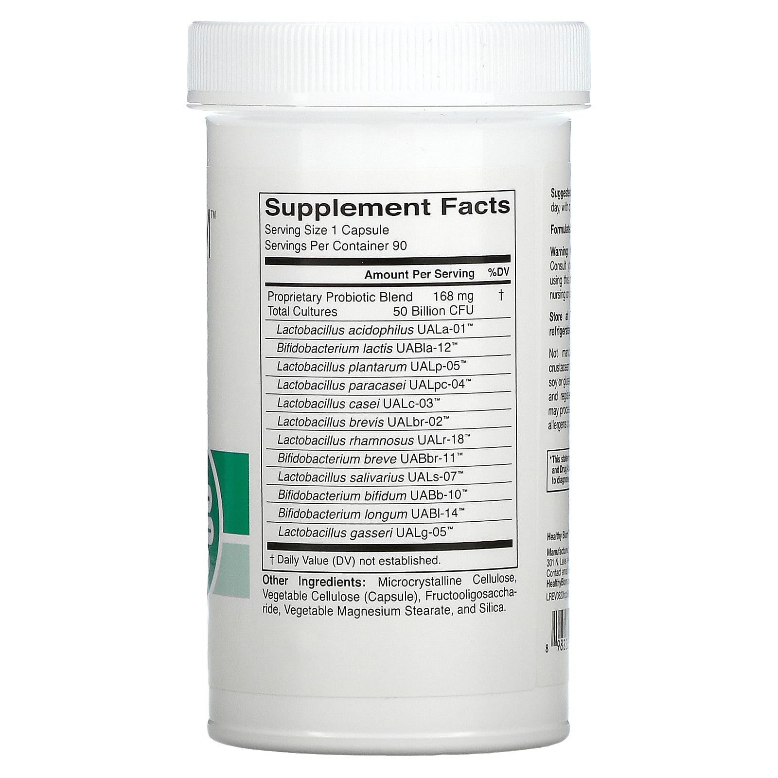 HealthyBiom, пробиотики, 50 млрд КОЕ, 90 вегетарианских капсул