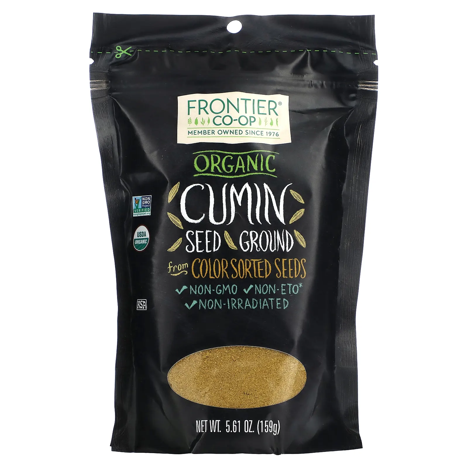 Frontier Co-op, Органические семена тмина, молотые, 159 г (5,61 унции)