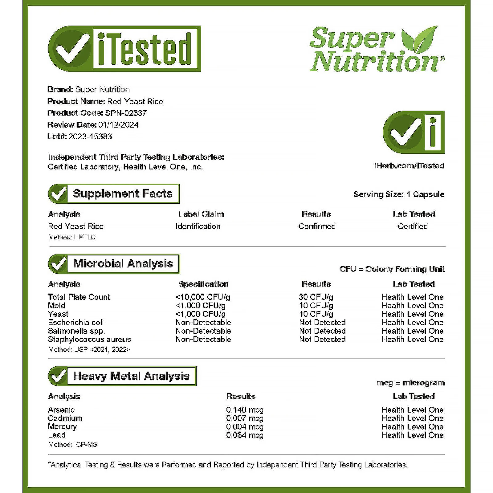 Super Nutrition, красный ферментированный рис, 600 мг, 120 растительных капсул