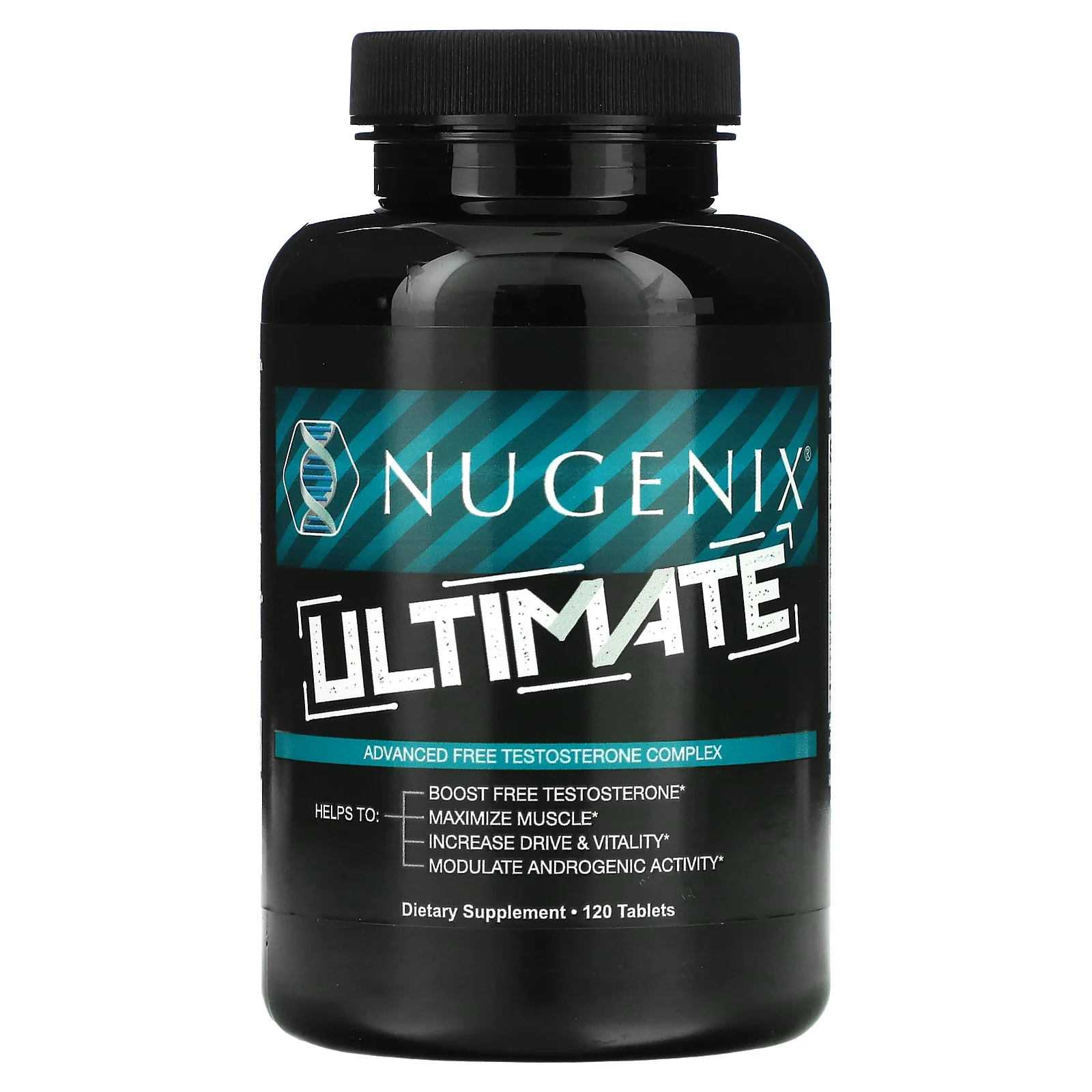 Nugenix, Ultimate, улучшенный комплекс свободного тестостерона, 120 таблеток