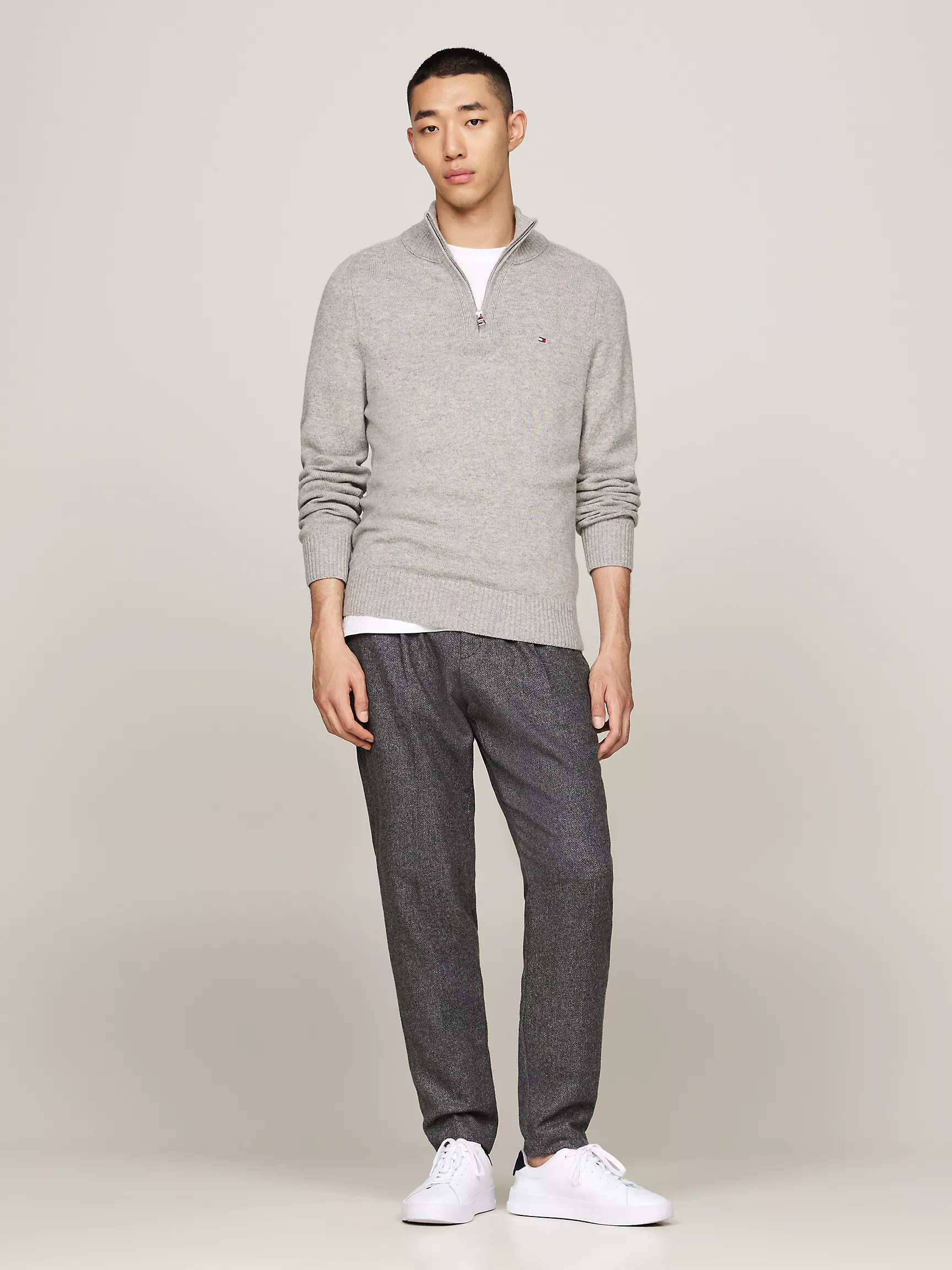 Мужской свитер Tommy Hilfiger, Шерстяной свитер на четвертной молнии