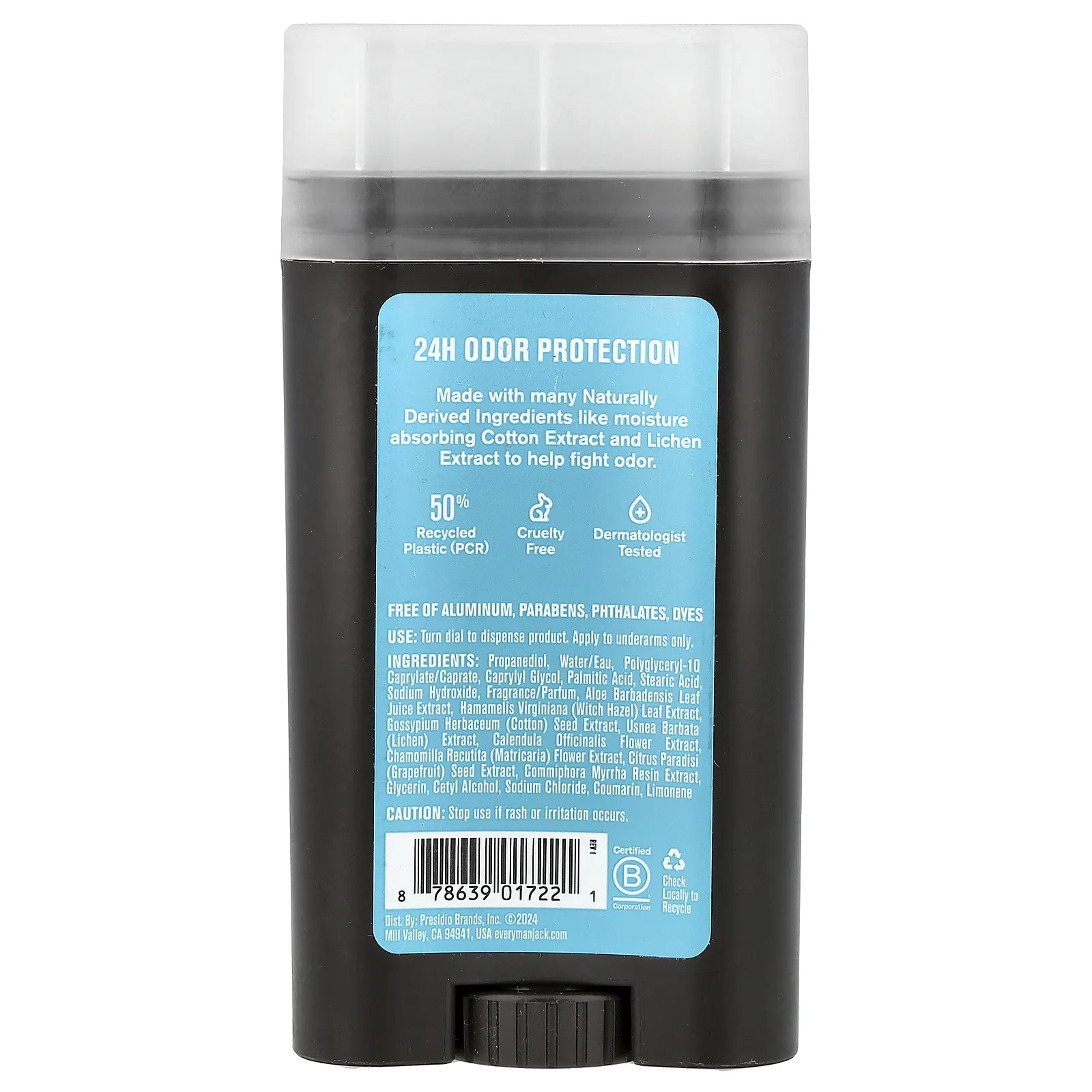 Every Man Jack, дезодорант, без алюминия, кокос и ваниль, 85 г (3 унции)