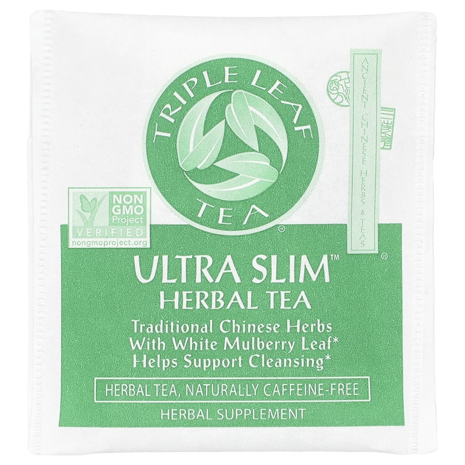 Triple Leaf Tea, Ultra Slim, травяной чай с листьями белой шелковицы, без кофеина, 20 чайных пакетиков по 33 г (1,16 унции)