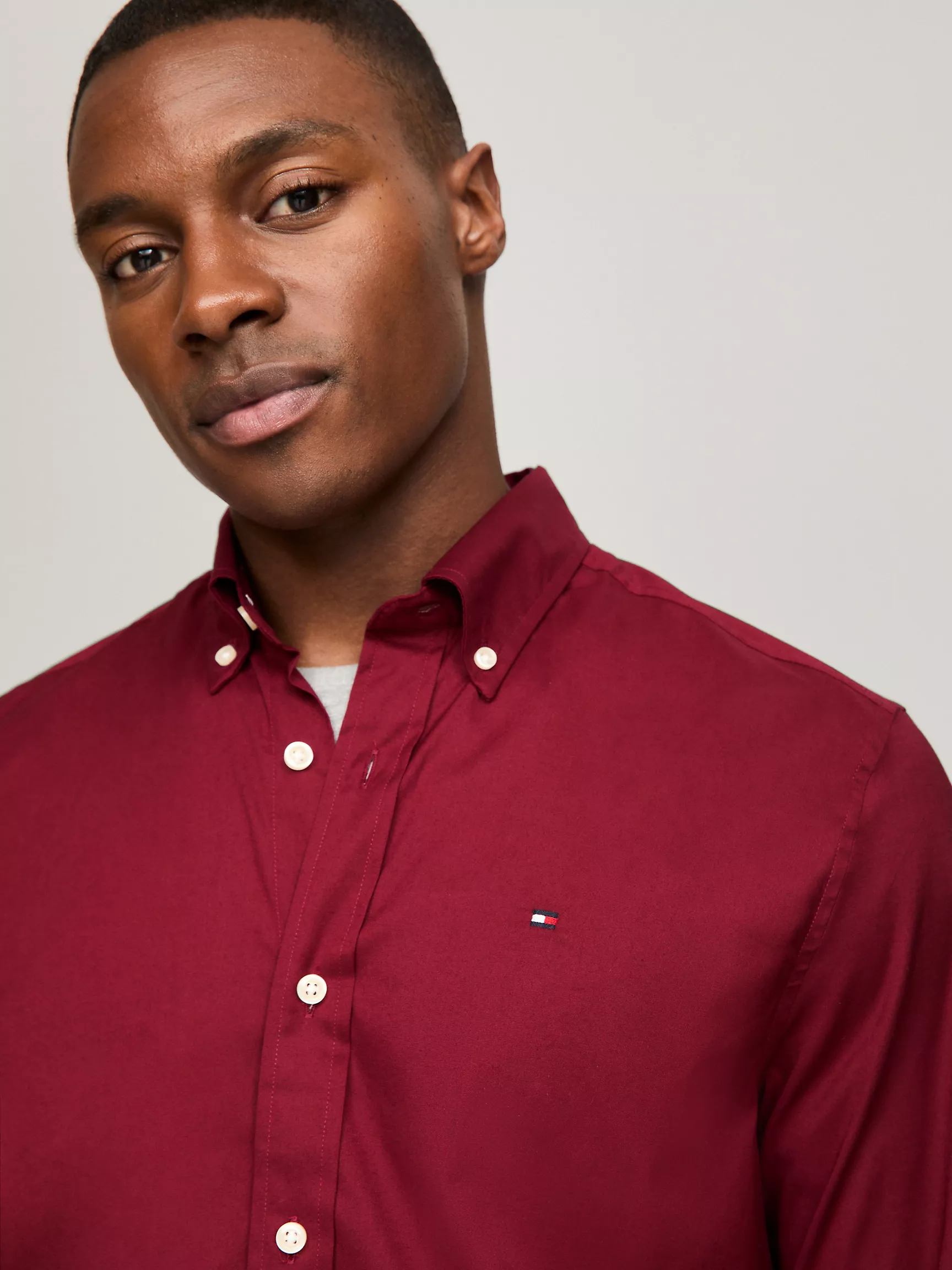 Мужская рубашка Tommy Hilfiger, Эластичная рубашка из поплина стандартного кроя