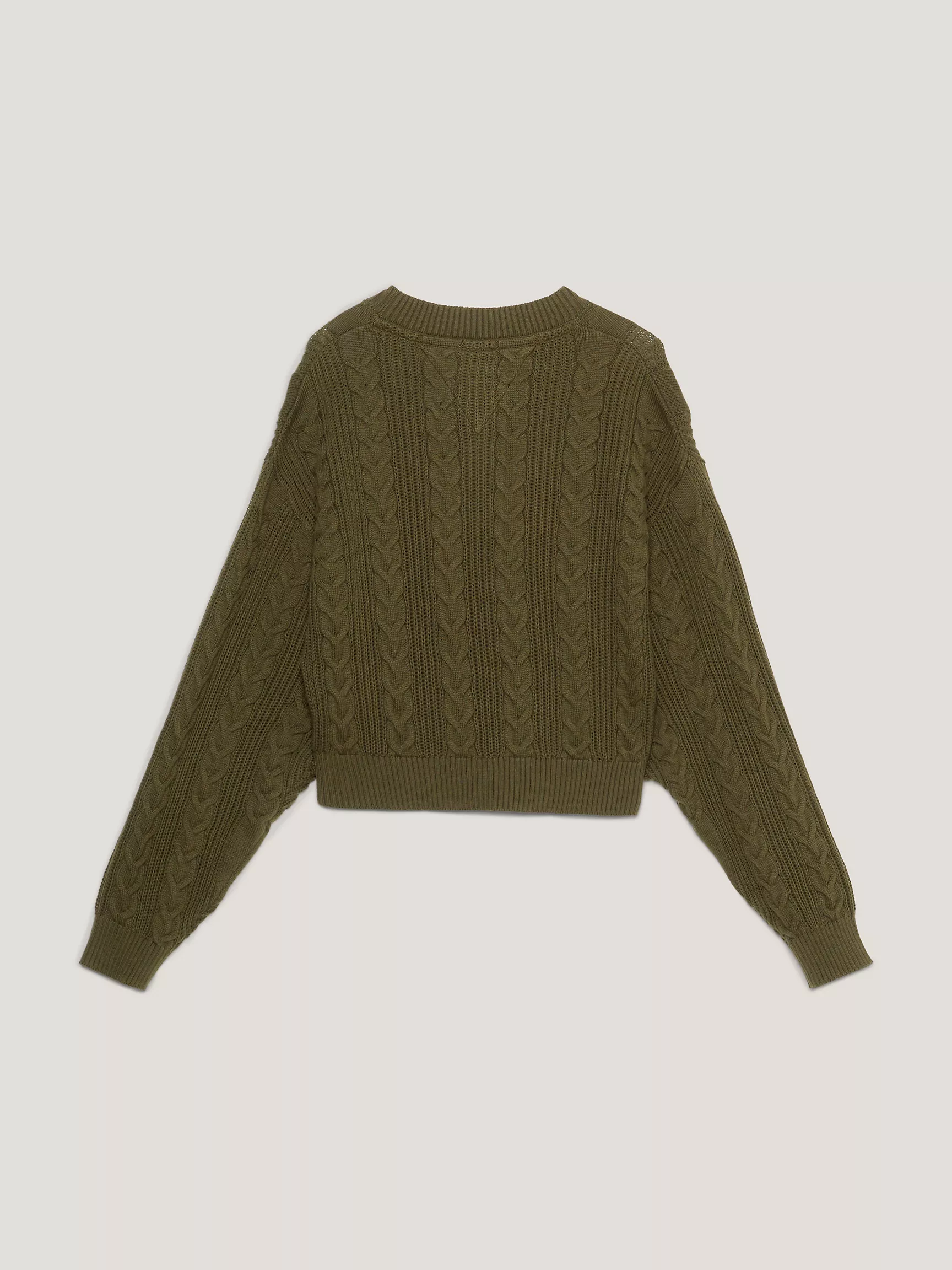 Свитер для девочки Tommy Hilfiger, Детский укороченный вязаный свитер с узором "косы"