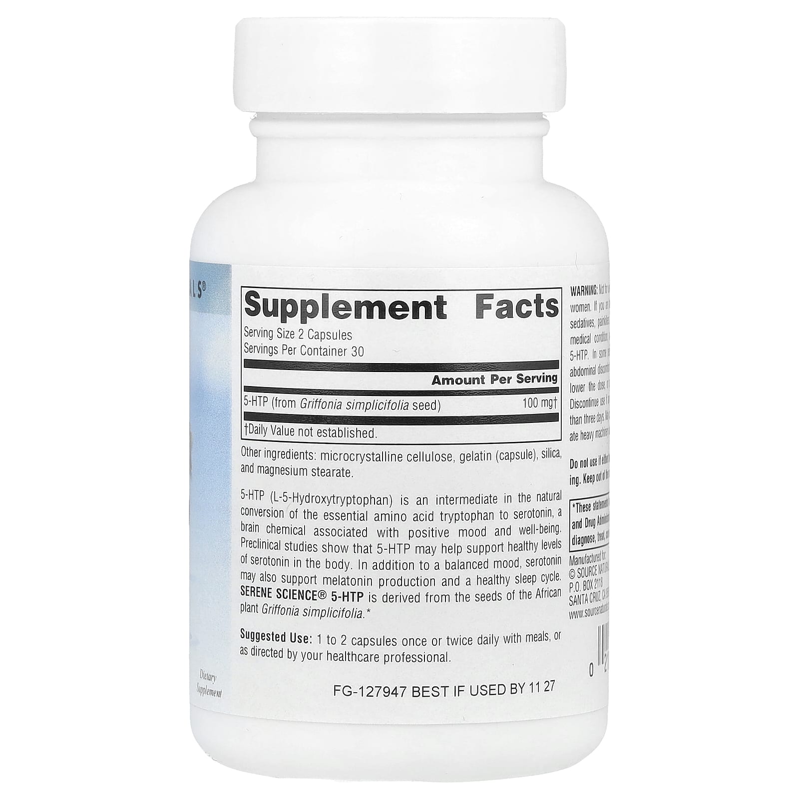 Source Naturals, Serene Science®, 5-HTP, 100 мг, 60 капсул (50 мг на капсулу)