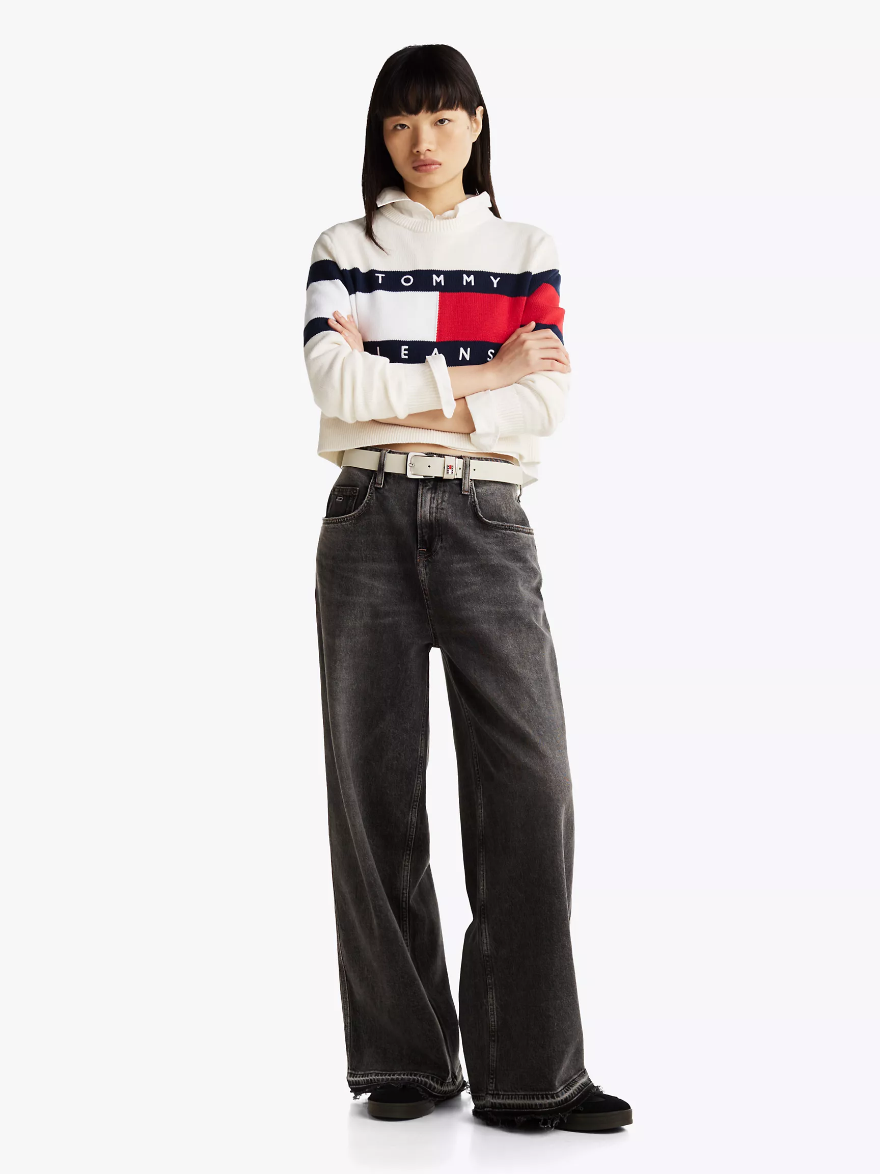 Женский свитер Tommy Hilfiger, Свитер с вышитым логотипом Bold Flag