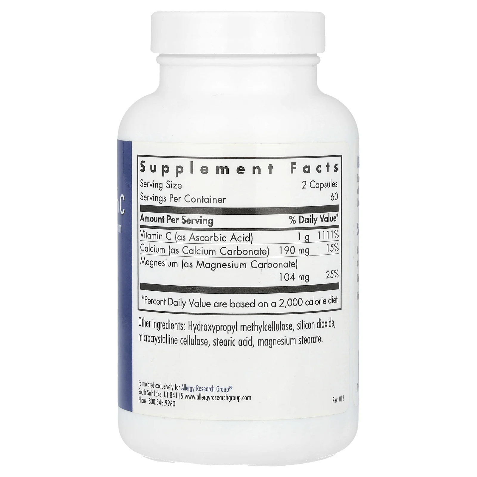 Allergy Research Group, буферизированный витамин С с кальцием и магнием, 120 вегетарианских капсул