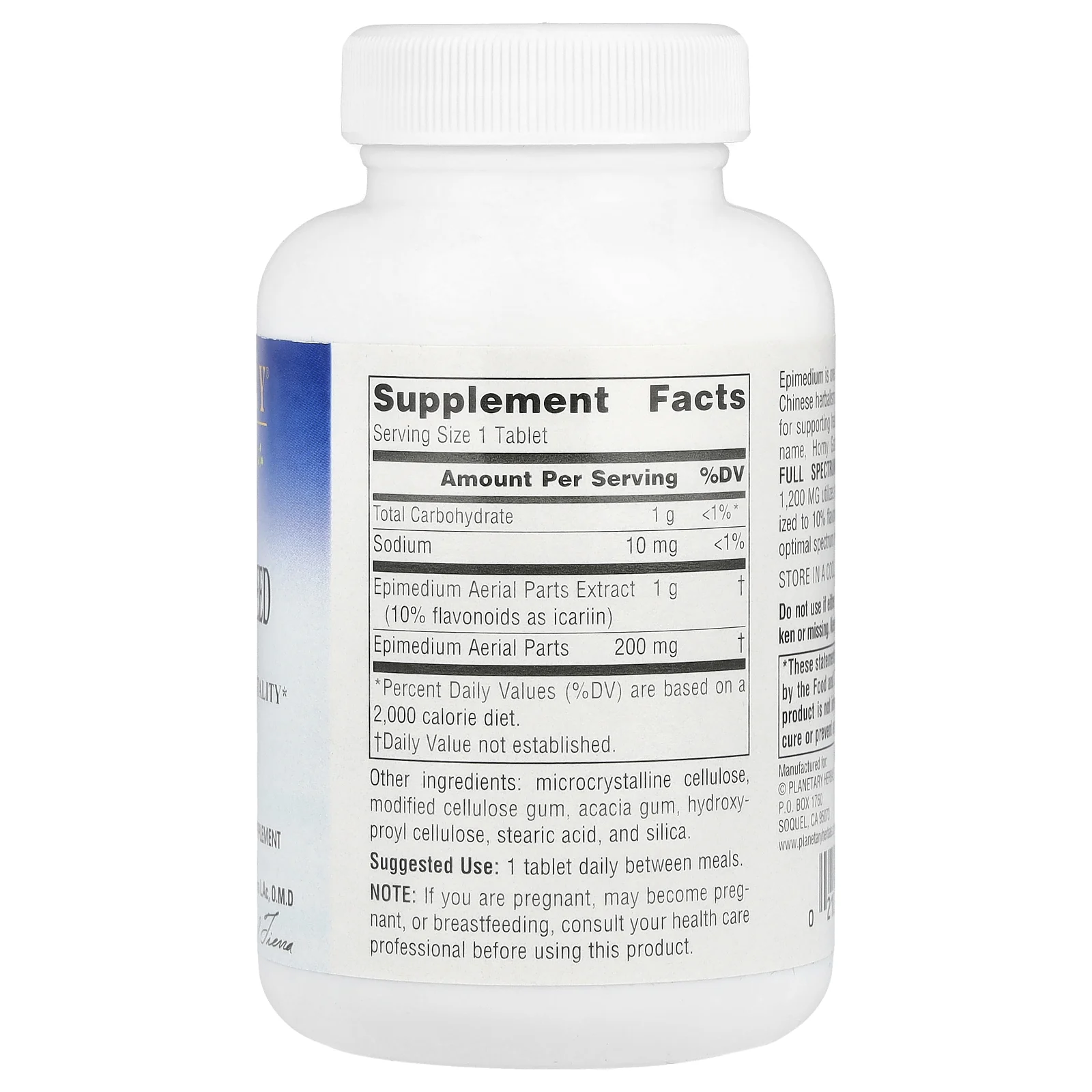 Planetary Herbals, Full Spectrum, горянка крупноцветковая, 1200 мг, 60 таблеток