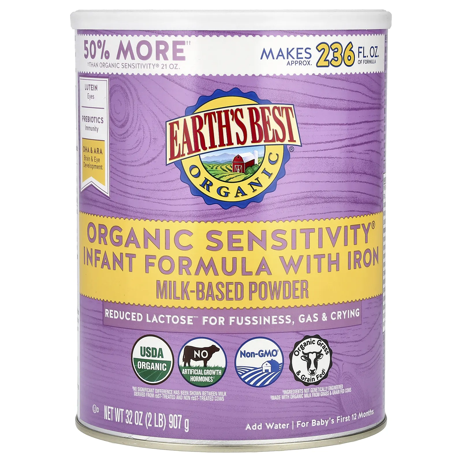 Earth's Best, Органическая смесь для детей с железом, для детей в первые 12 месяцев, 907 г (32 унции)