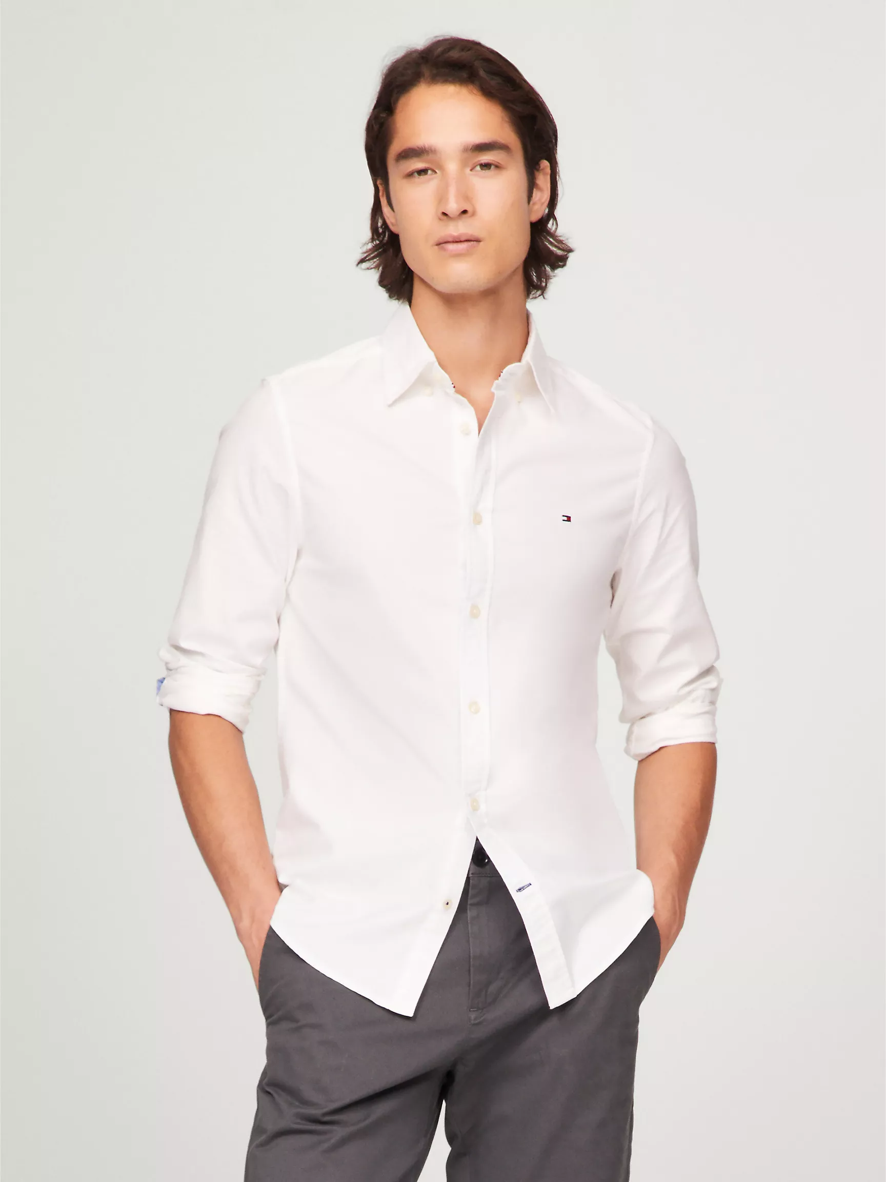 Мужская рубашка Tommy Hilfiger, Приталенная рубашка из оксфорда