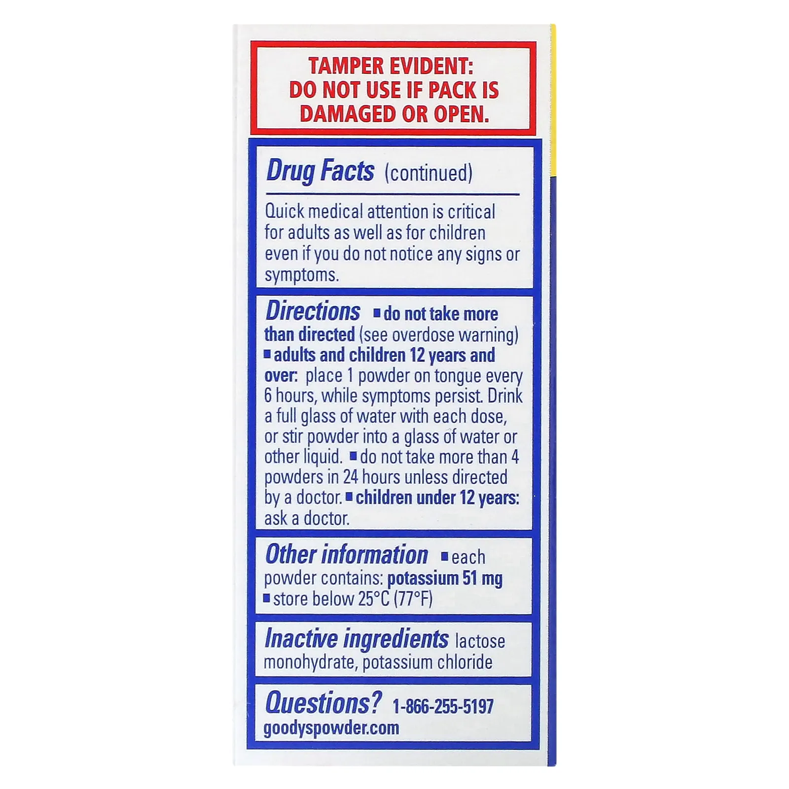 Goody's, порошок от головной боли, повышенная сила действия, 50 пакетиков