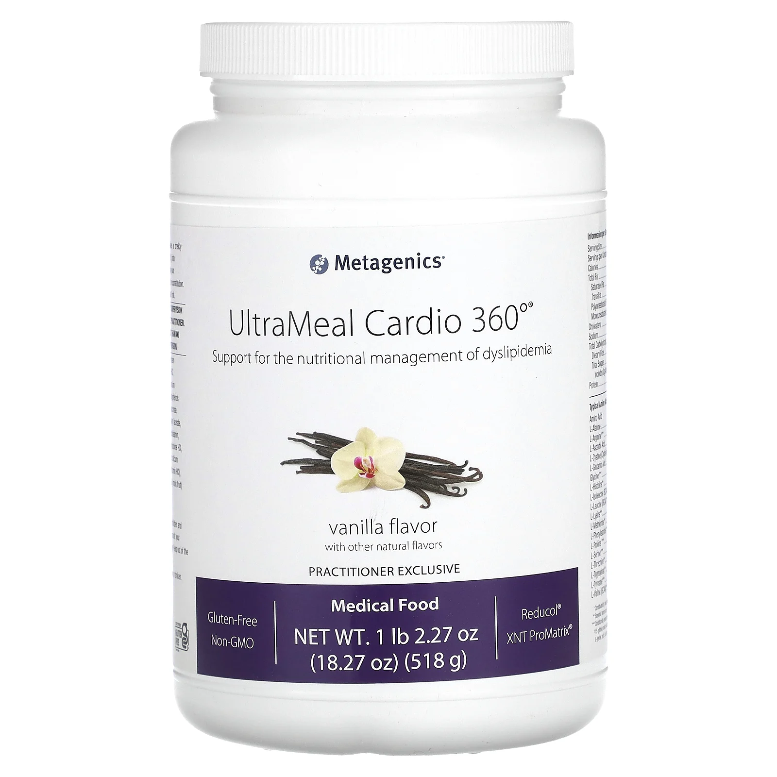 Metagenics, UltraMeal Cardio 360 °, для лечебного питания, ваниль, 518 г (1 фунт)