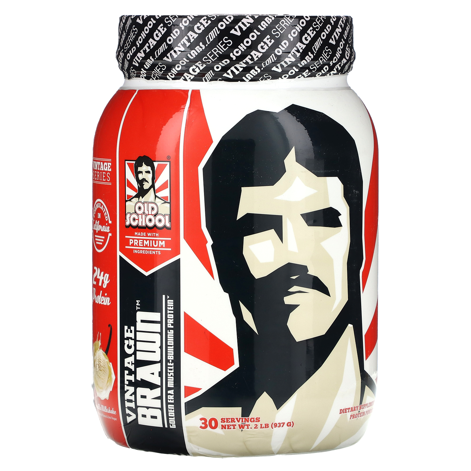 Old School Labs, Vintage Brawn, Golden Era, порошок для наращивания мышечной массы, ванильный молочный коктейль, 937 г (2 фунта)