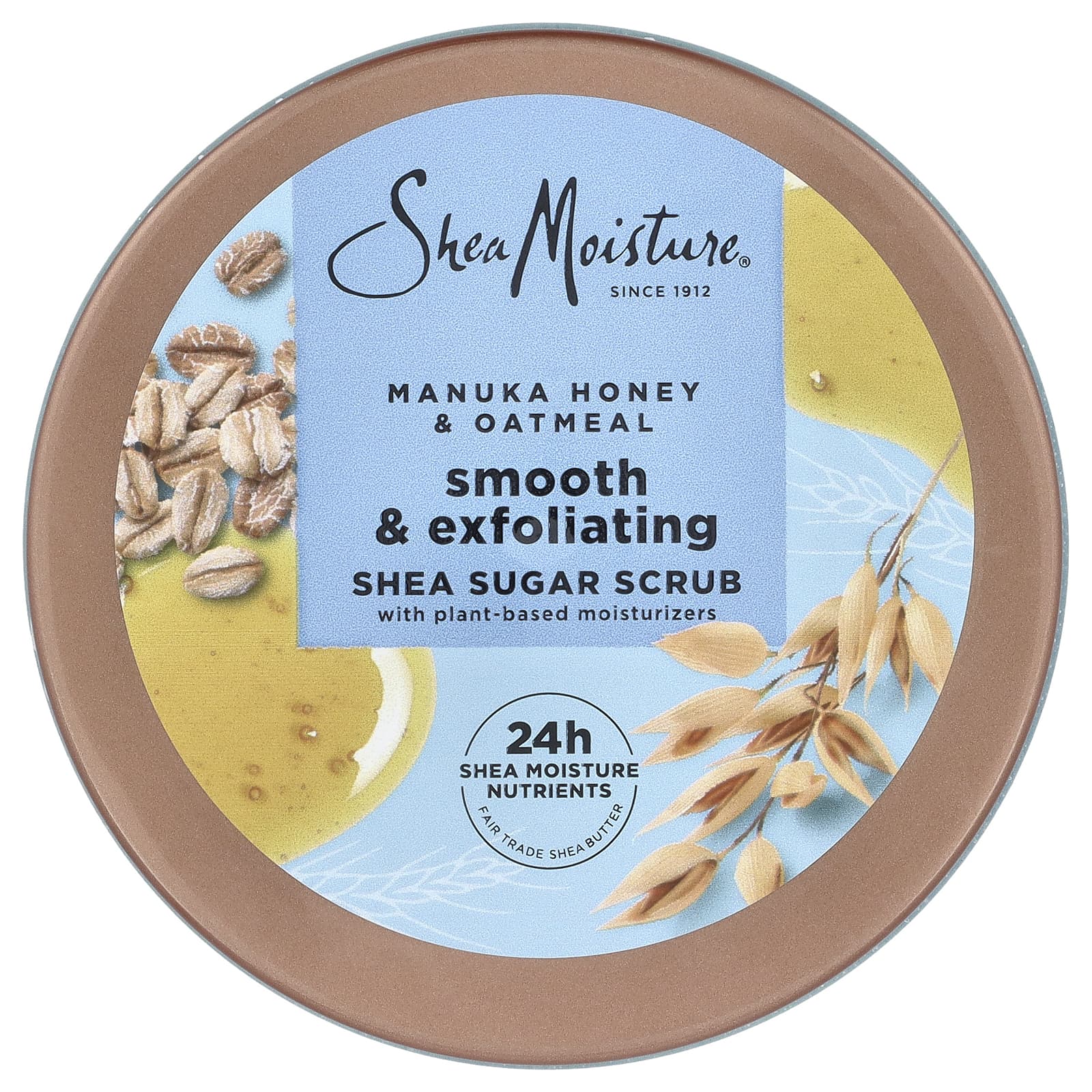 SheaMoisture, разглаживающий и отшелушивающий скраб с маслом ши, мед манука и овсянка, 340 г (12 унций)
