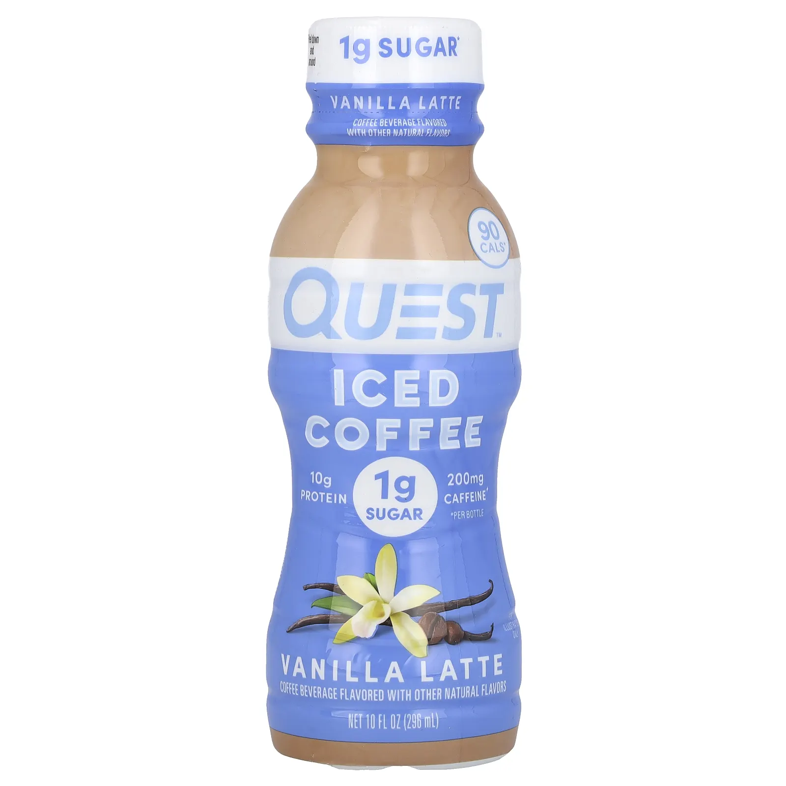 Quest Nutrition, холодный кофе, ванильный латте, 4 флакона по 296 мл (10 жидк. унций)