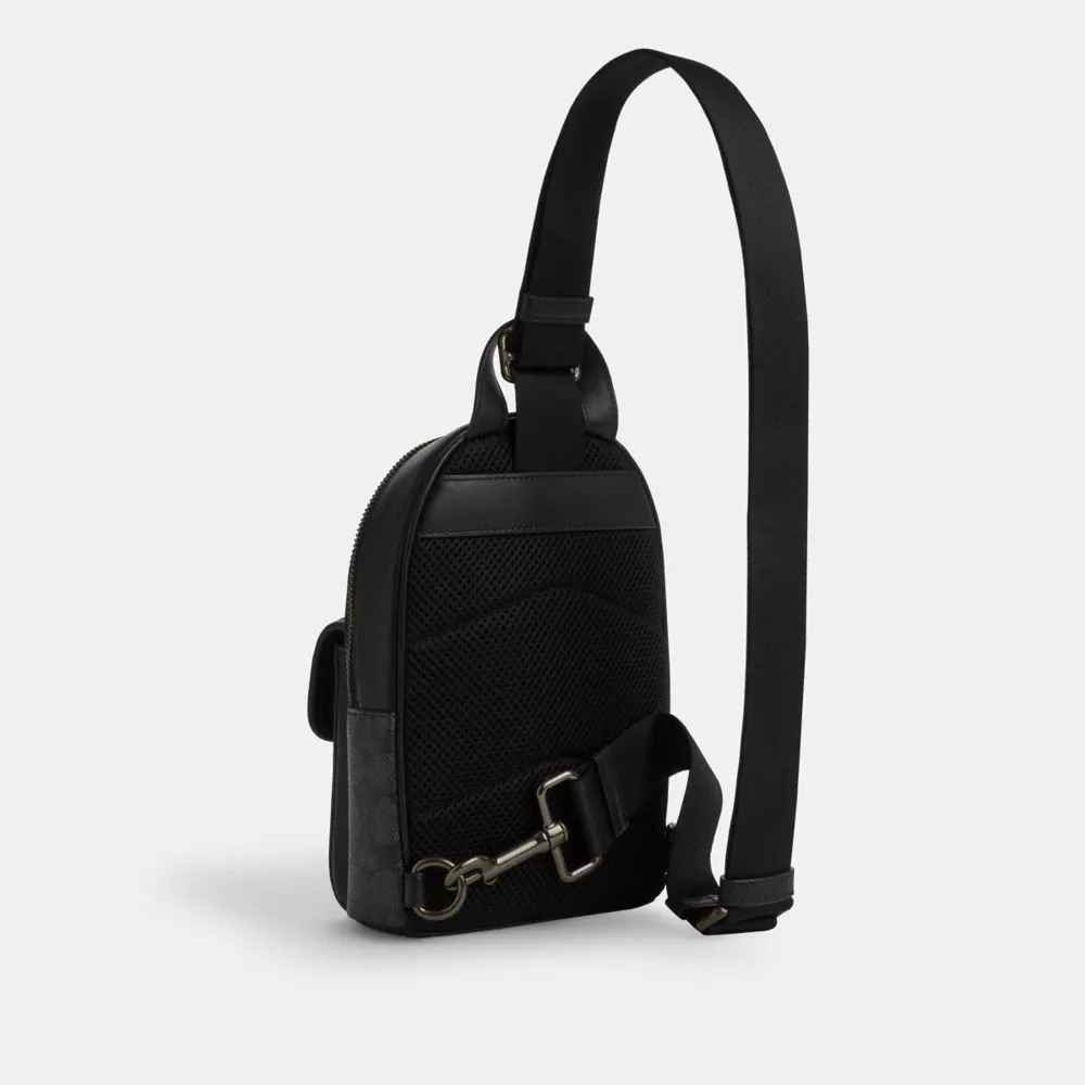 Сумка COACH Small Turnlock Sling Pack In Signature Canvas