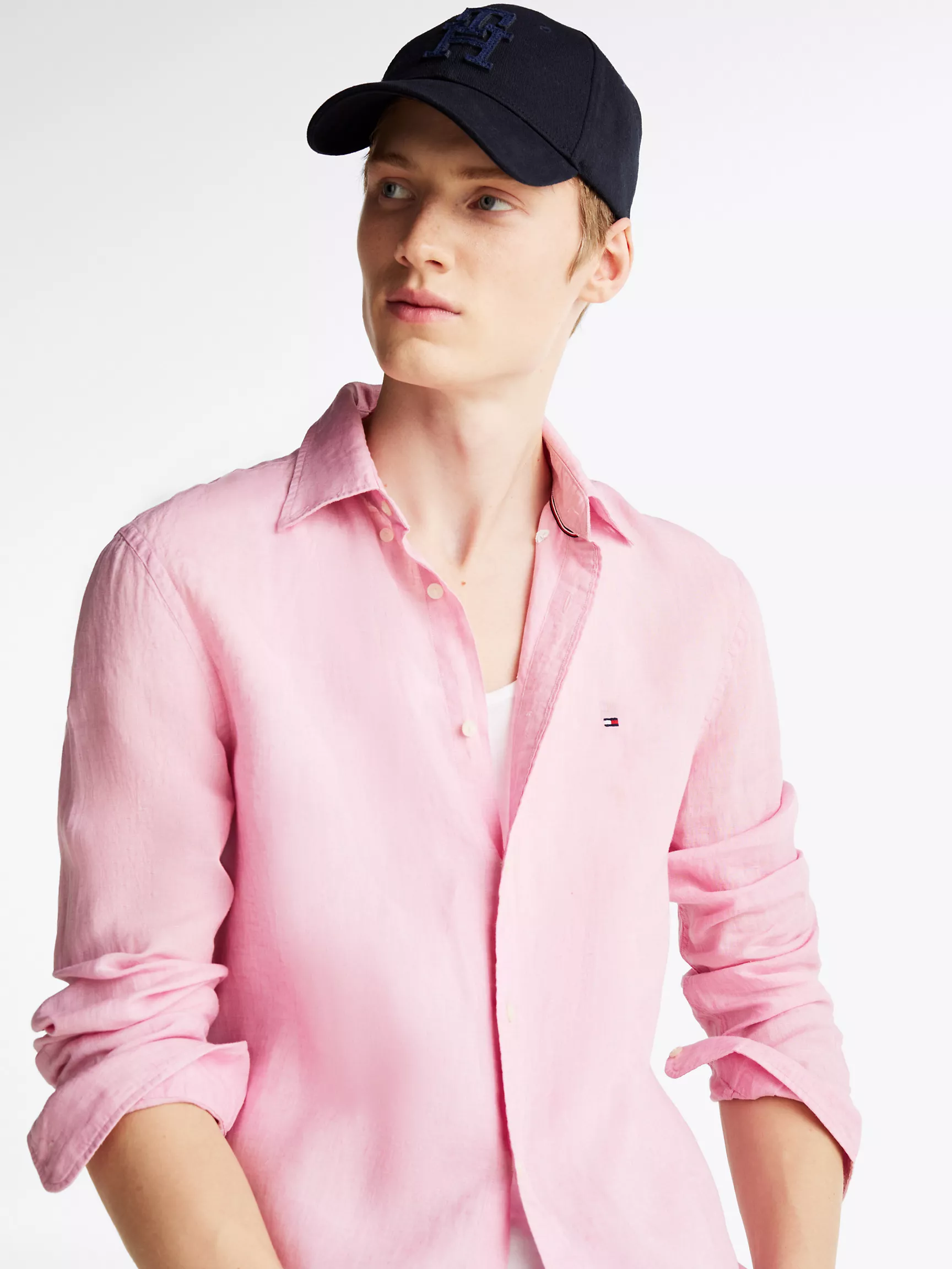 Мужская рубашка Tommy Hilfiger, Стандартная рубашка из окрашенного льна