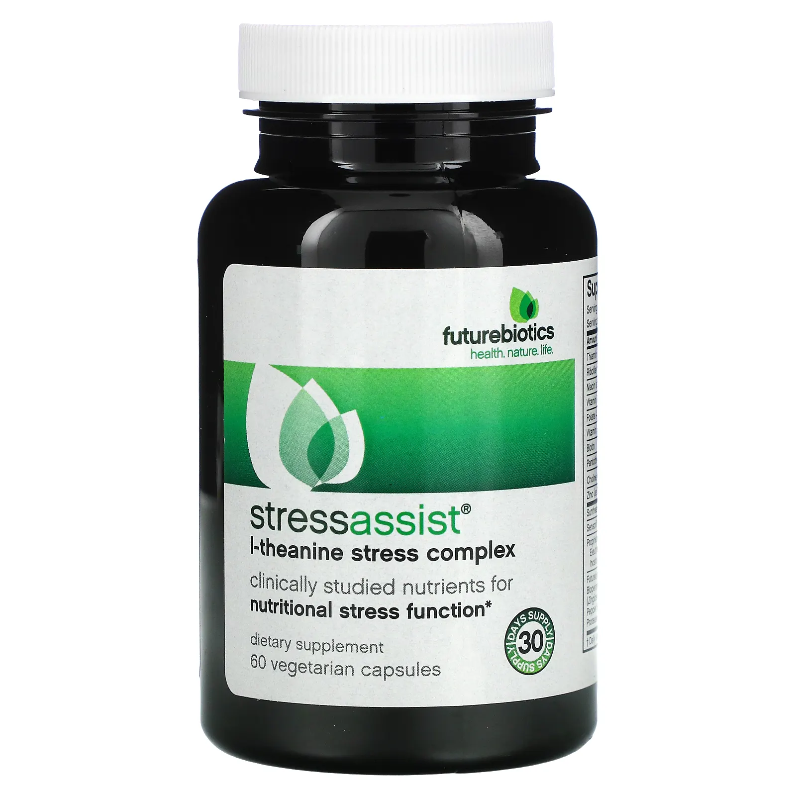 Futurebiotics, Stressassist, комплекс для снятия стресса с L-теанином, 60 вегетарианских капсул
