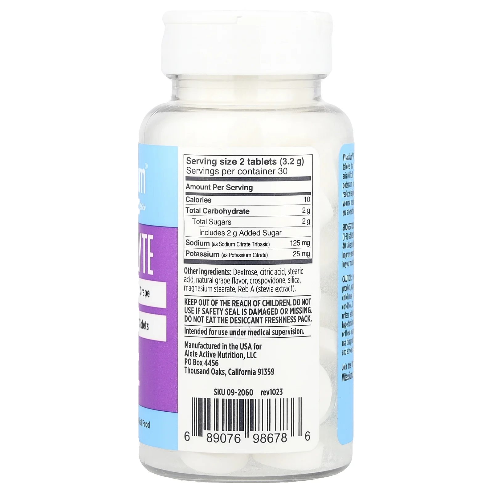 Vitassium, Electrolyte Fastchews®, виноград, 60 жевательных таблеток