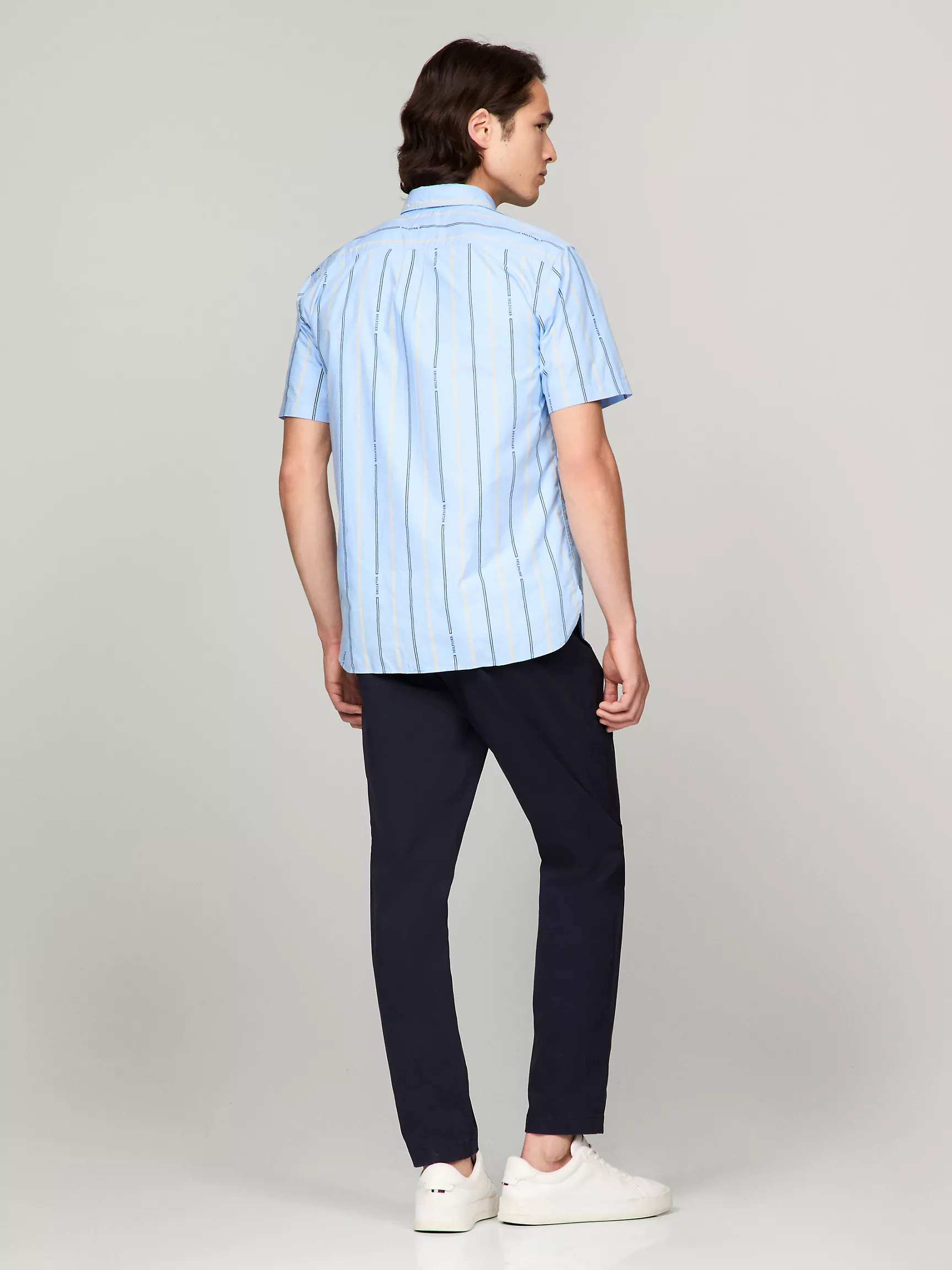 Мужская рубашка Tommy Hilfiger, Полосатая рубашка стандартного кроя с короткими рукавами