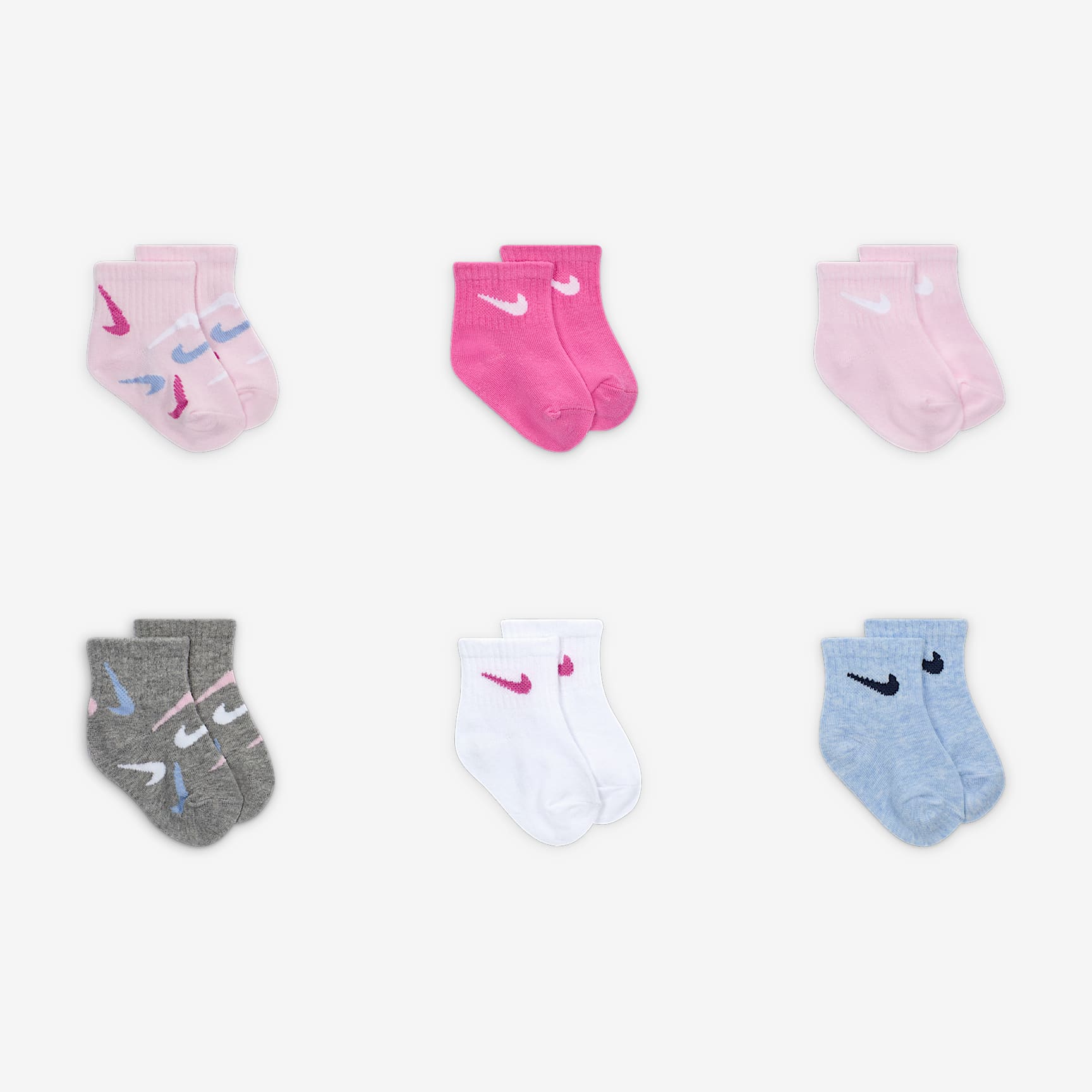 Nike Baby Swooshfetti Ankle Socks (6 Pairs)