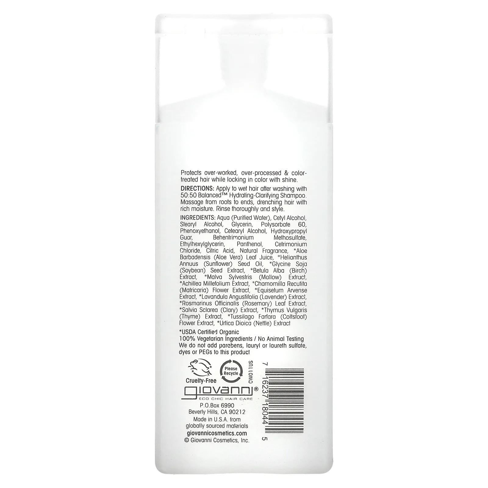 Giovanni, 50:50 Balanced, увлажняющий и успокаивающий кондиционер, для нормальных и сухих волос, 60 мл (2 жидк. унции)