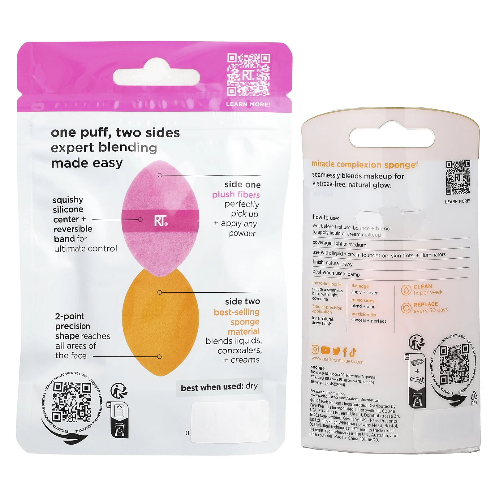 Real Techniques, Miracle 2-в-1 пудра и спонж для лица Miracle Complexion Sponge®, набор из 2 предметов