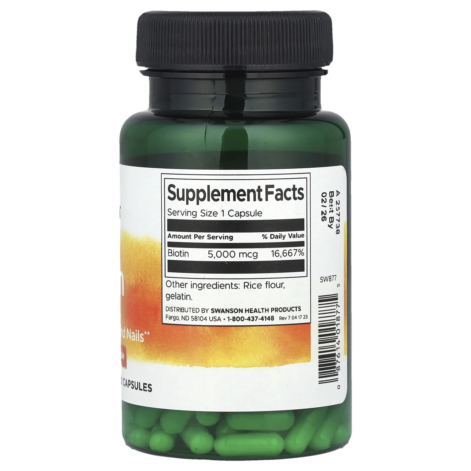 Swanson, Биотин, 5000 мкг, 100 капсул