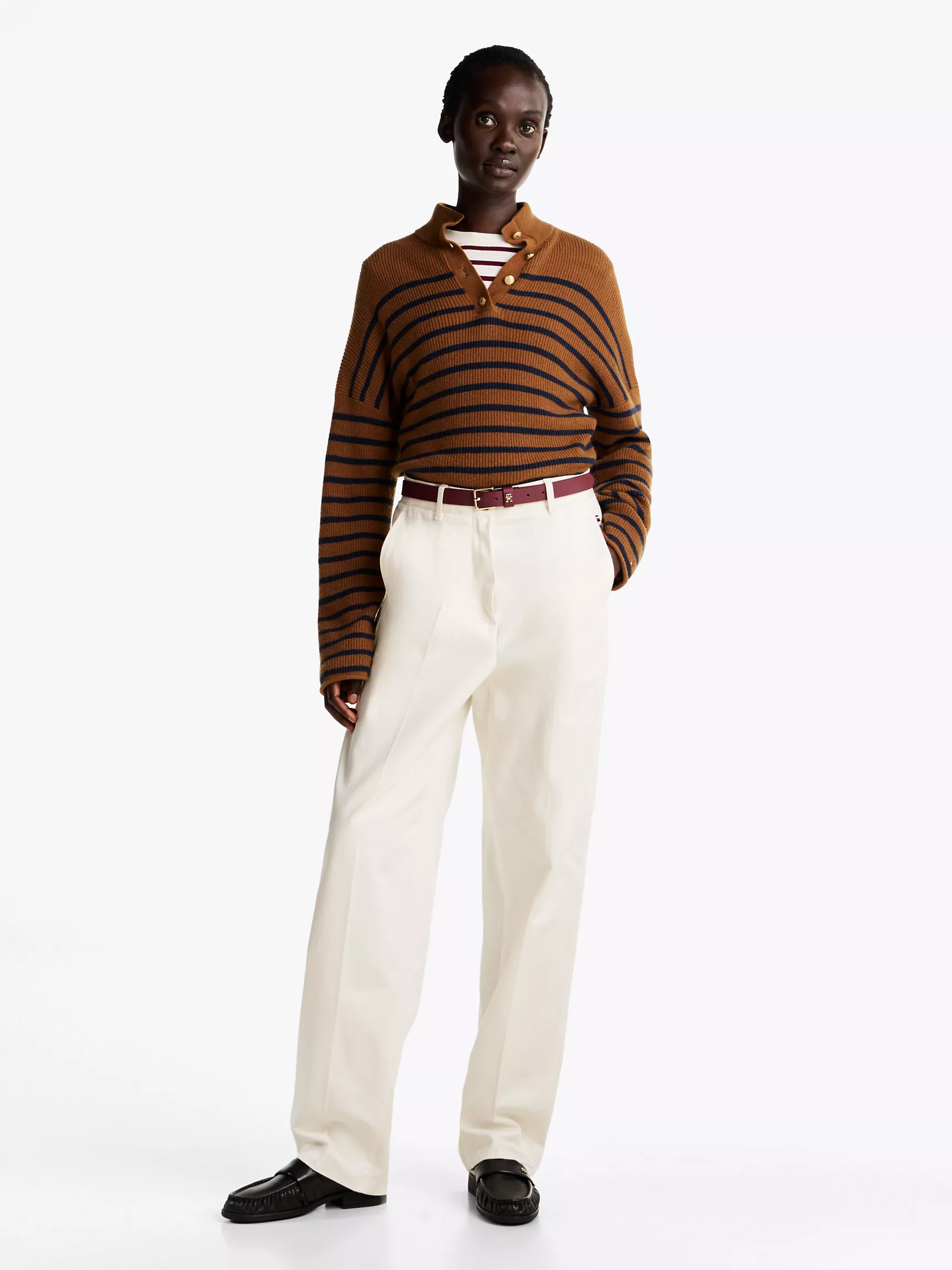 Женские брюки Tommy Hilfiger, Хлопковые брюки чинос широкого силуэта