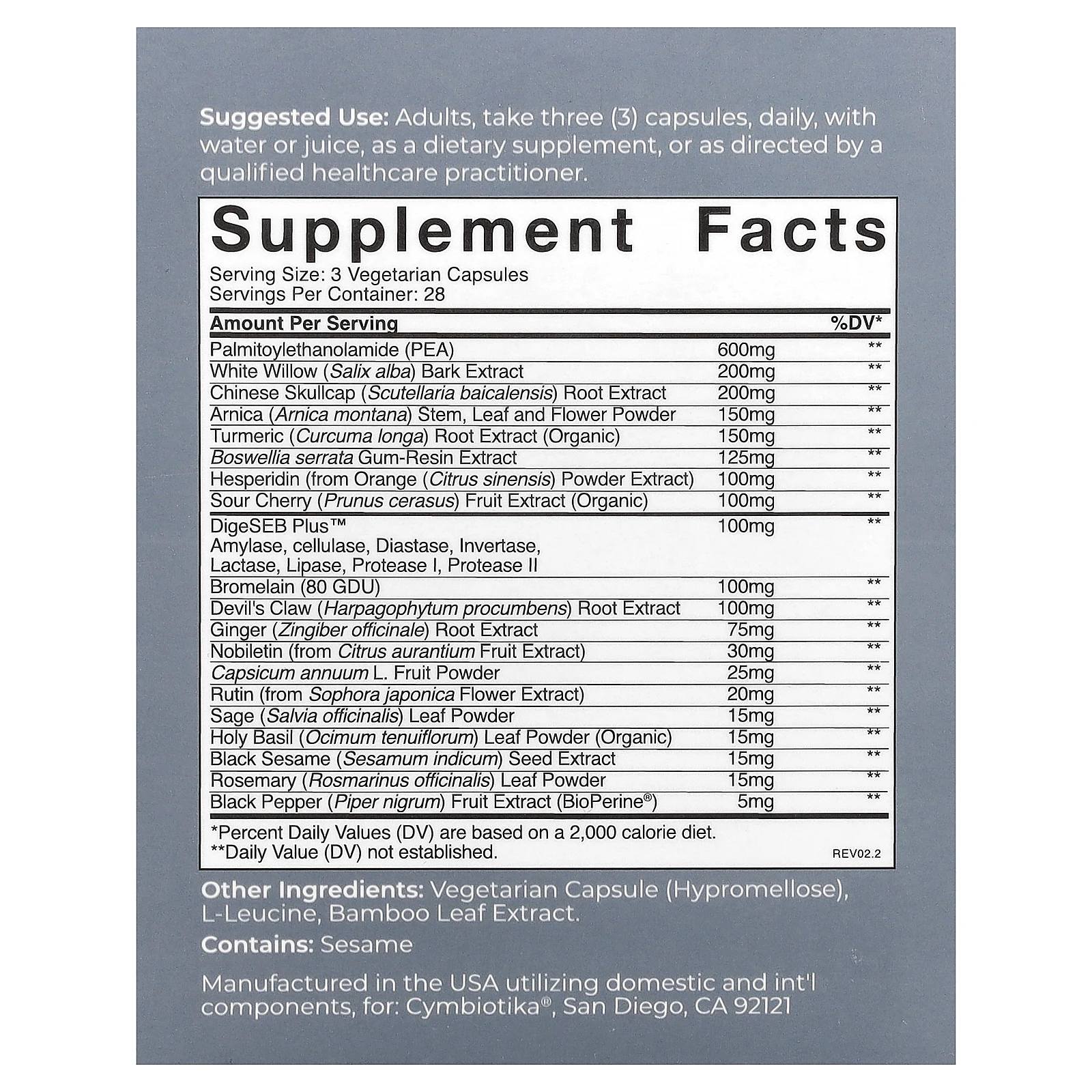 Cymbiotika, Inвоспалительное здоровье, 84 капсулы