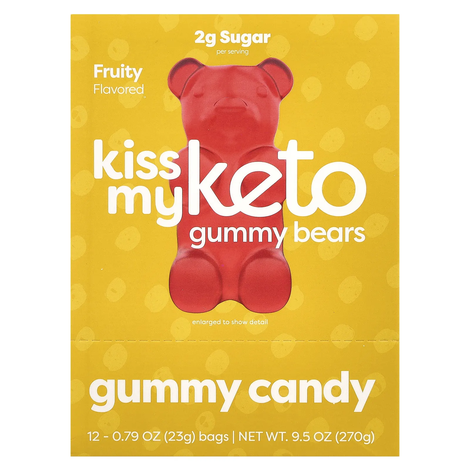 Kiss My Keto, Keto Gummy Bears, жевательные мармеладки в форме мишек, подходит для кетодиеты, со вкусом фруктов, 12 пакетиков по 23 г (0,79 унции)