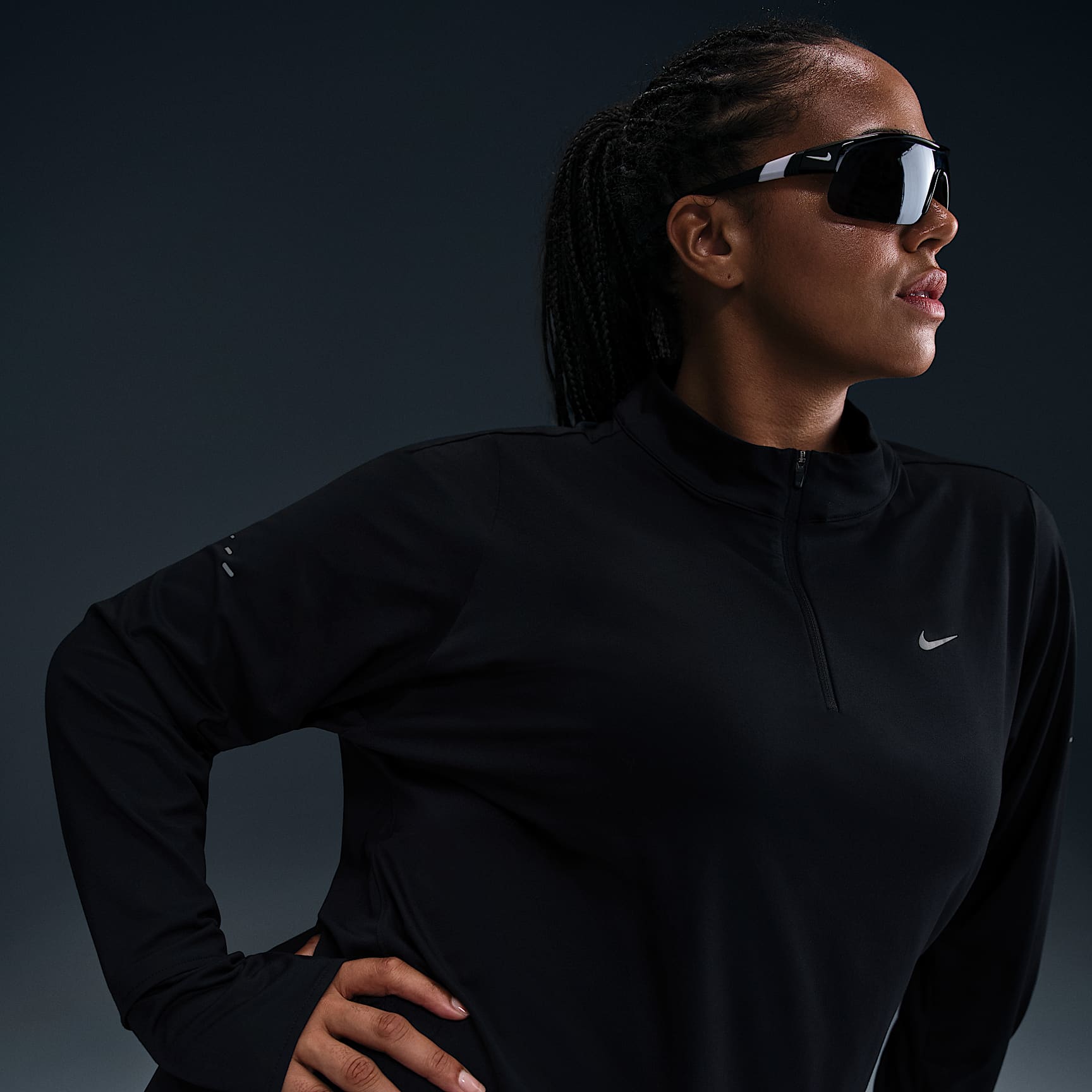 Nike Swift Women's Dri-FIT UV 1/4-Zip Running Top (Plus Size)