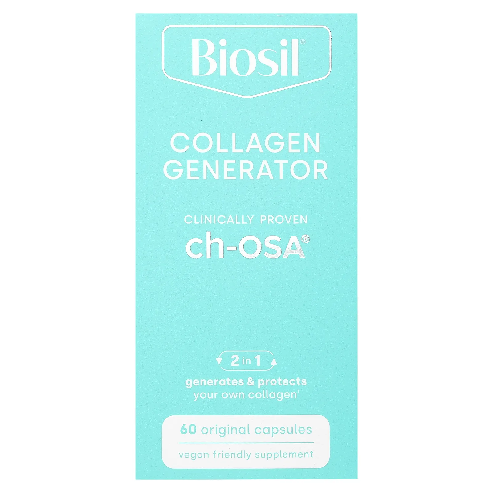 BioSil, Collagen Generator, средство для стимулирования производства коллагена, 60 оригинальных капсул
