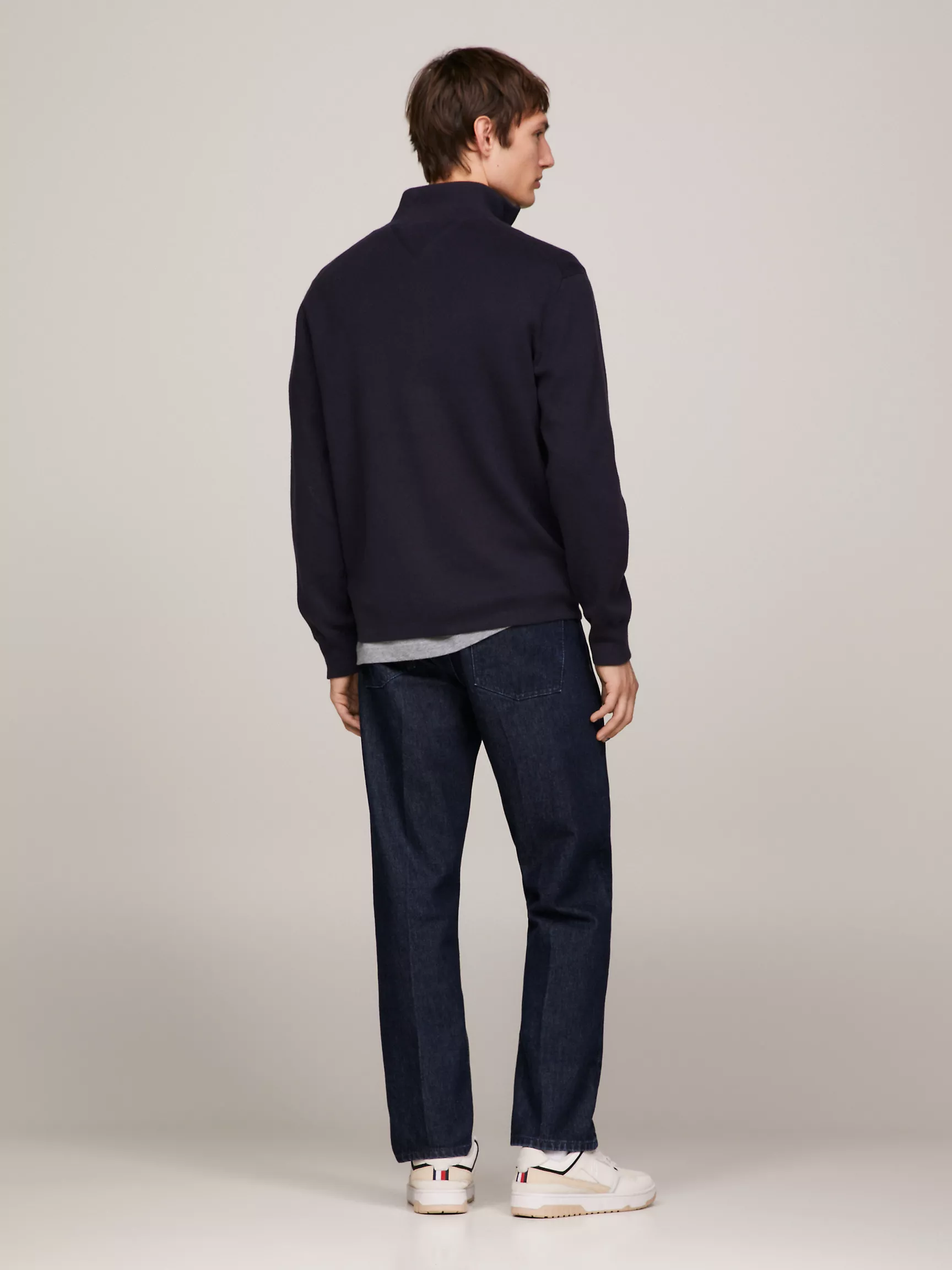 Мужской свитер Tommy Hilfiger, Свитер с молнией на четверть длины и полосками Monotype