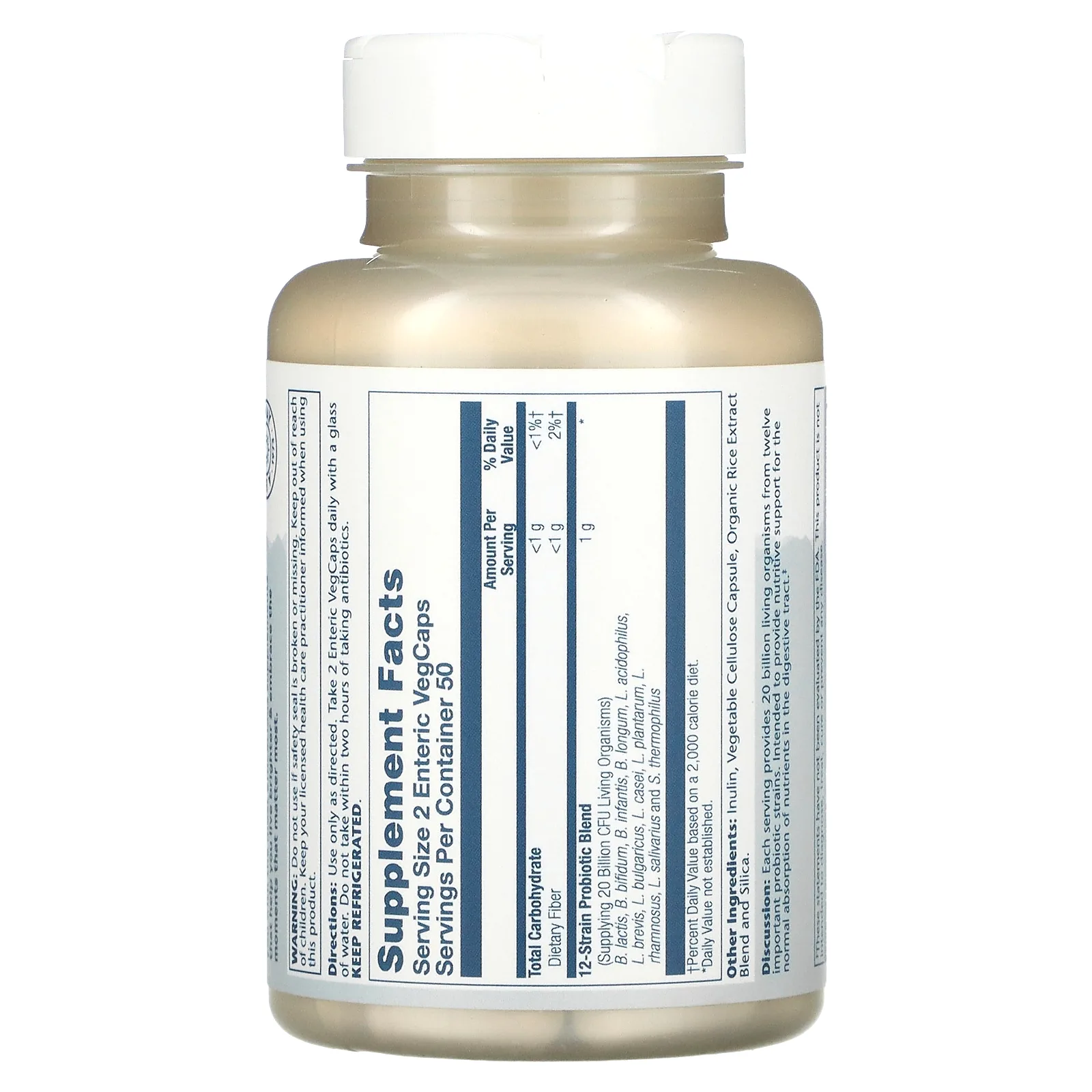 Solaray, Multidophilus Probiotic, пробиотик, 20 млрд КОЕ, 100 вегетарианских капсул VegCaps