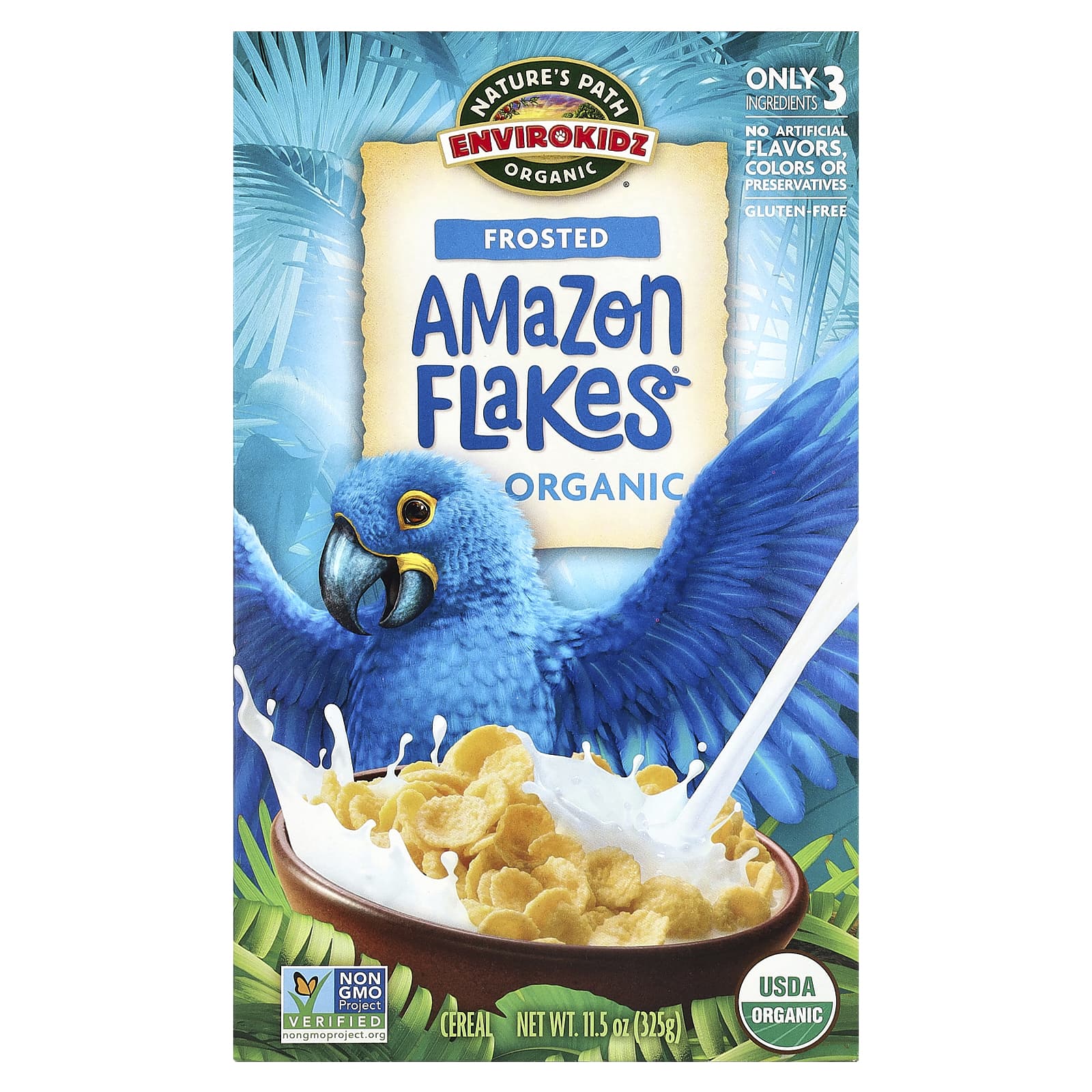 Nature's Path, Envirokidz Organic, Amazon Flakes, органические кукурузные хлопья, в глазури, 325 г (11,5 унции)