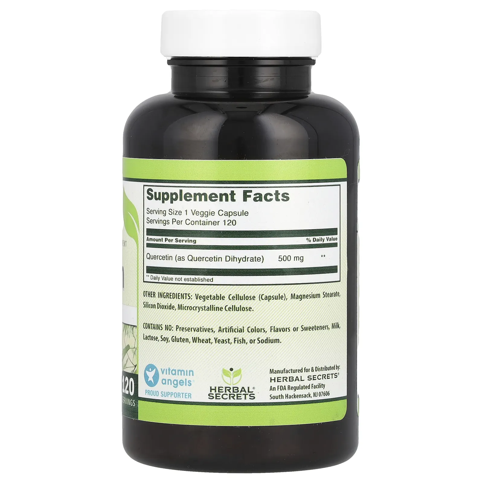Herbal Secrets, кверцетин, 500 мг, 120 растительных капсул
